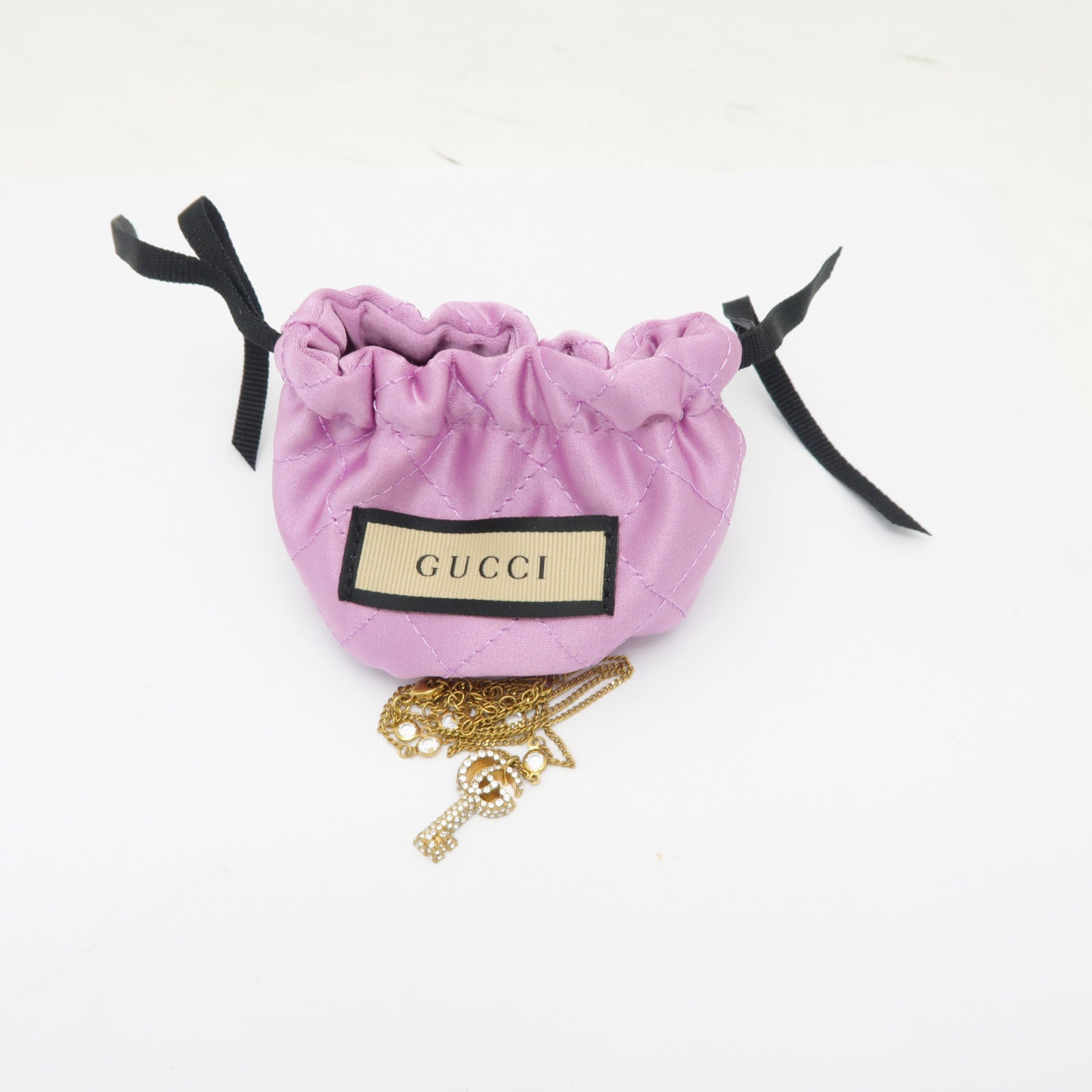 GUCCI 金屬Double G Key Necklace金色/透明