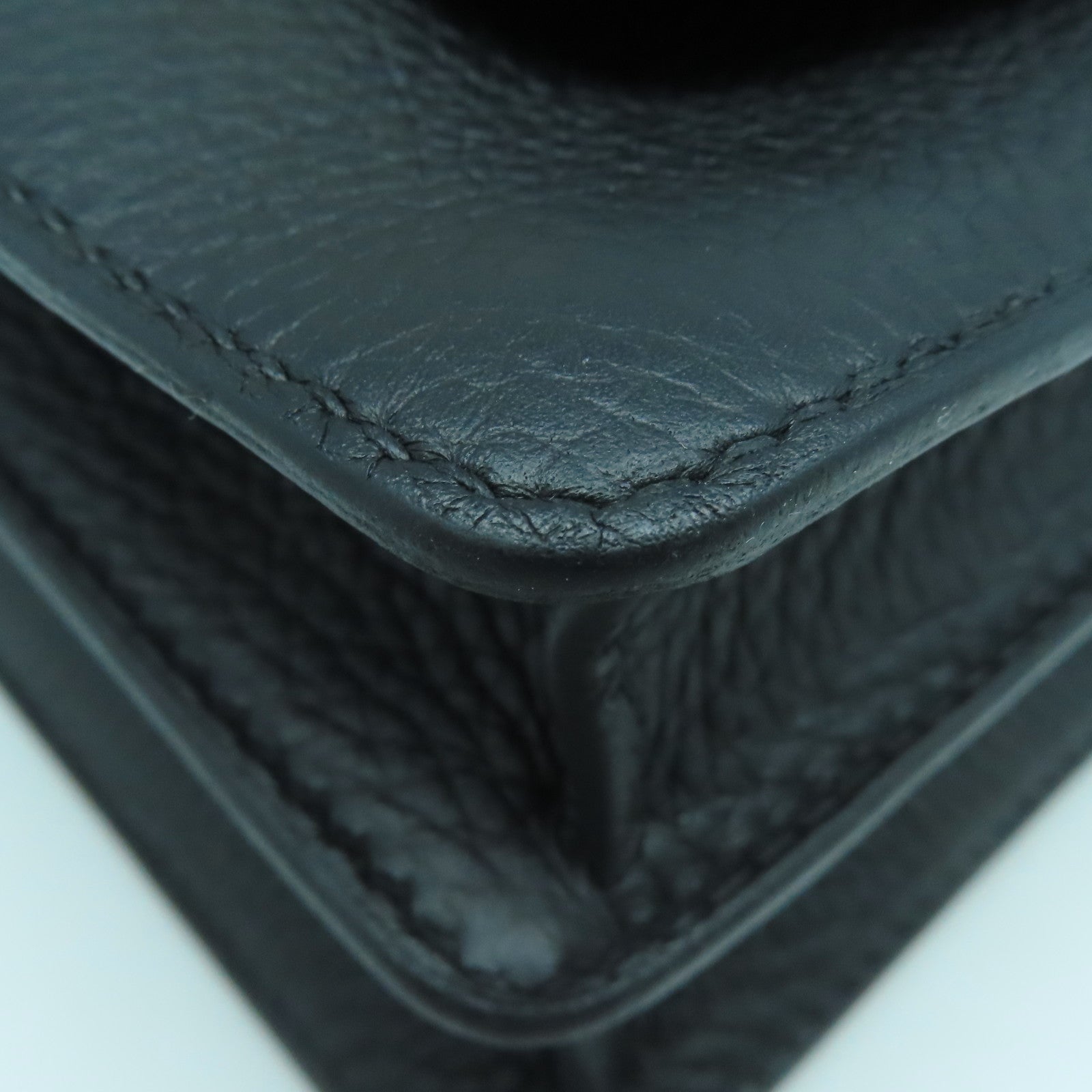 HERMES Clemence皮革Roulis 23金扣肩背袋黑色