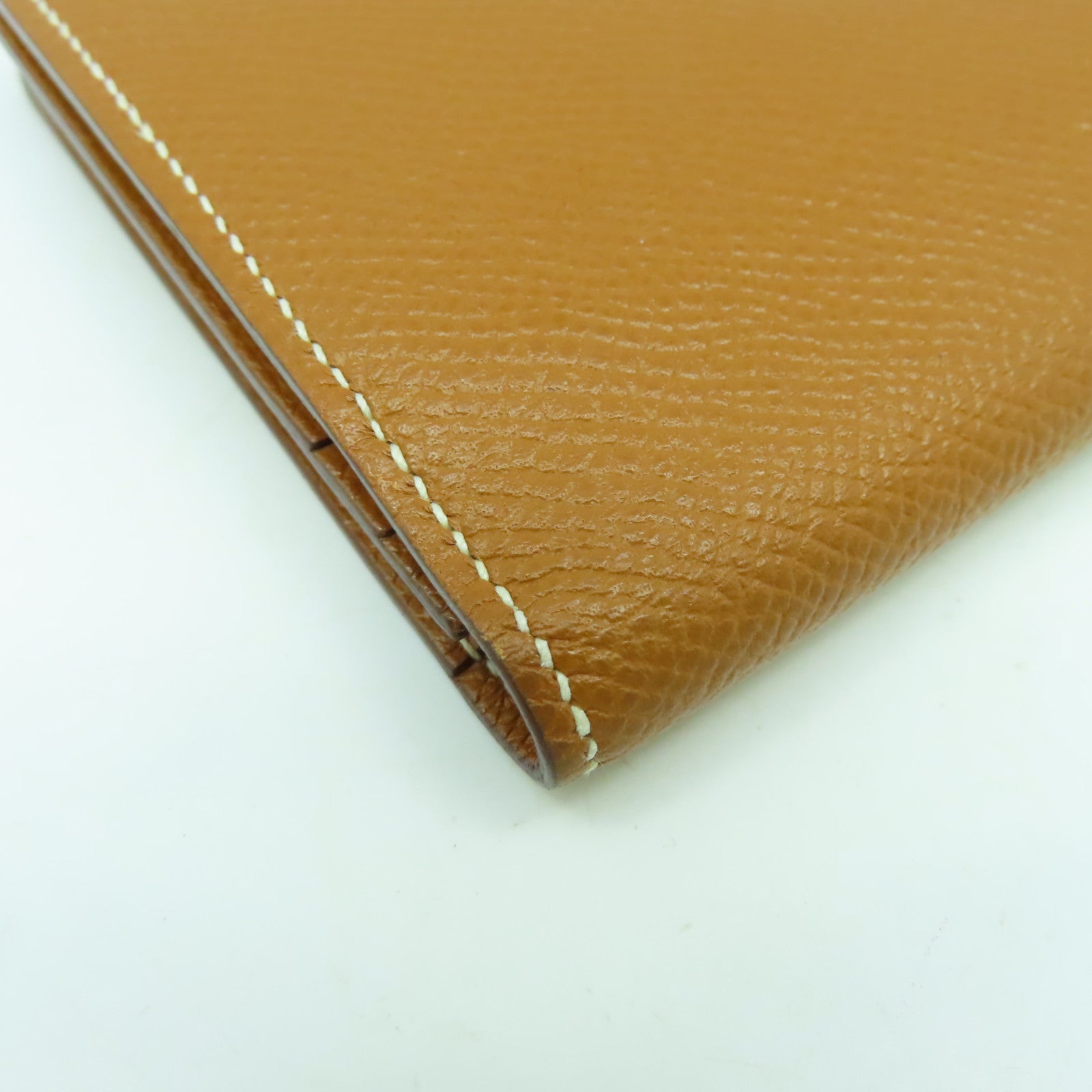 HERMES Epsom皮革Bearn bi-fold銀扣長錢包經典駝色