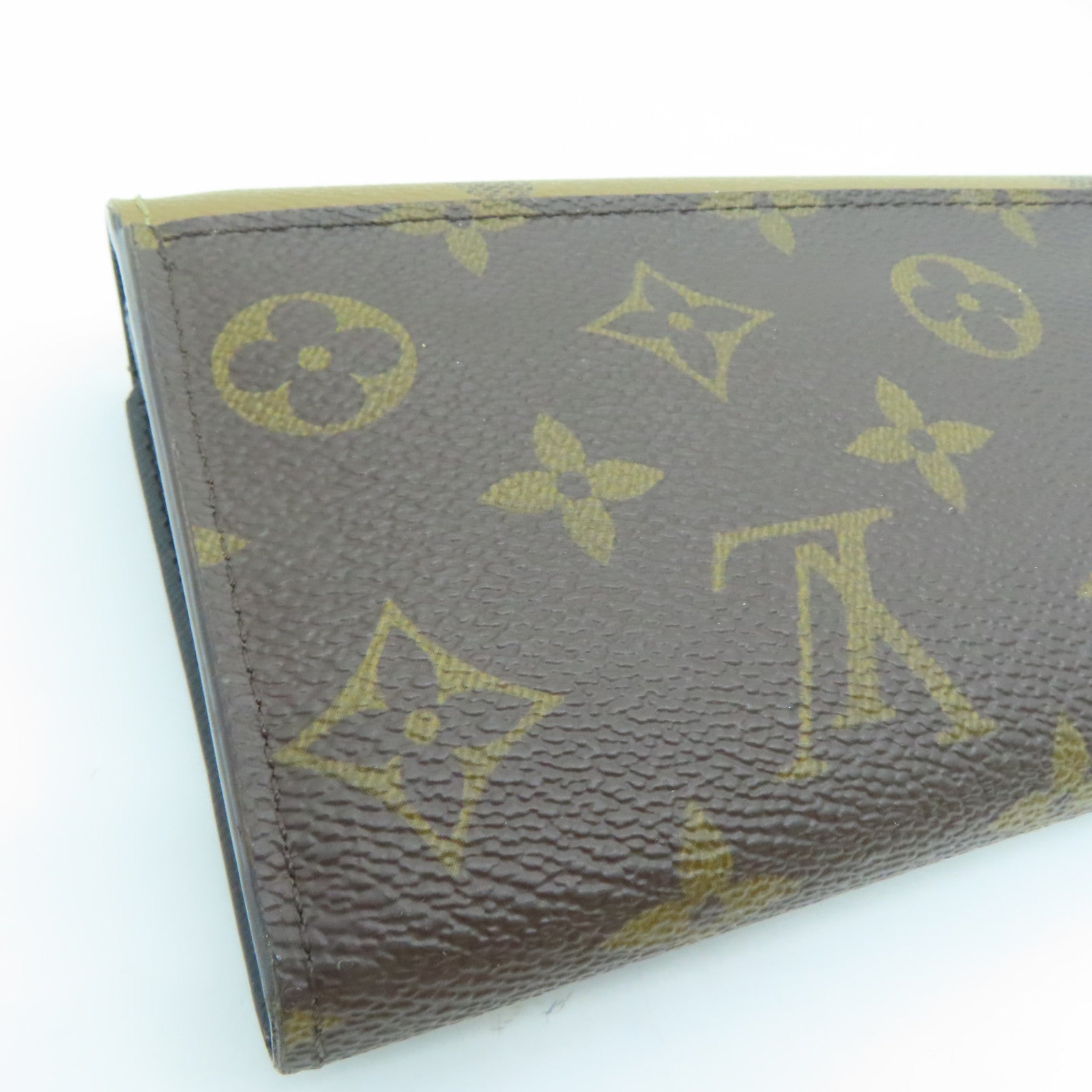 LOUIS VUITTON Monogram Sarah Gold Buckle Long Wallet Brown