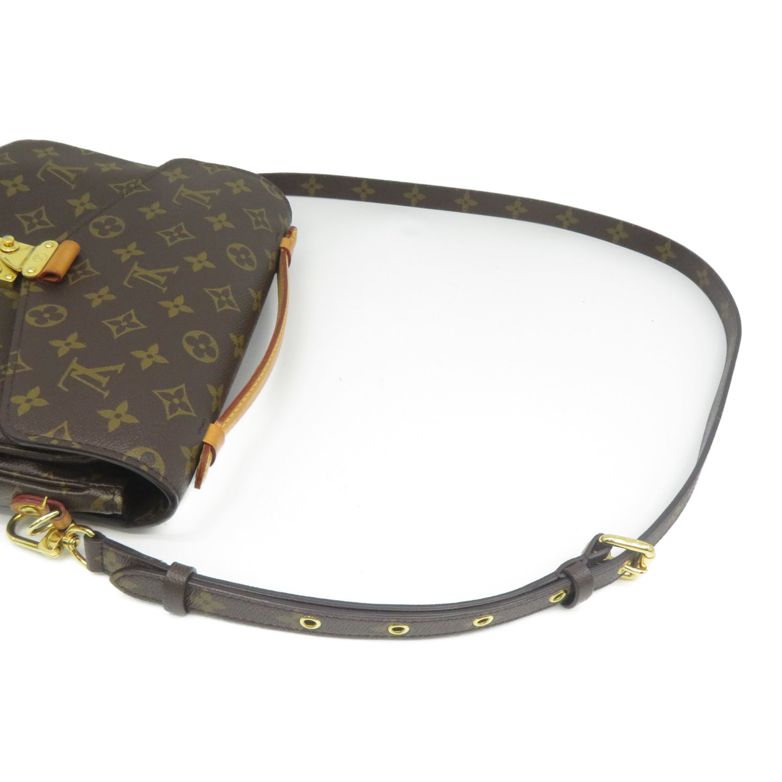 LOUIS VUITTON Monogram Pochette Metis金扣手挽肩背兩用袋啡色
