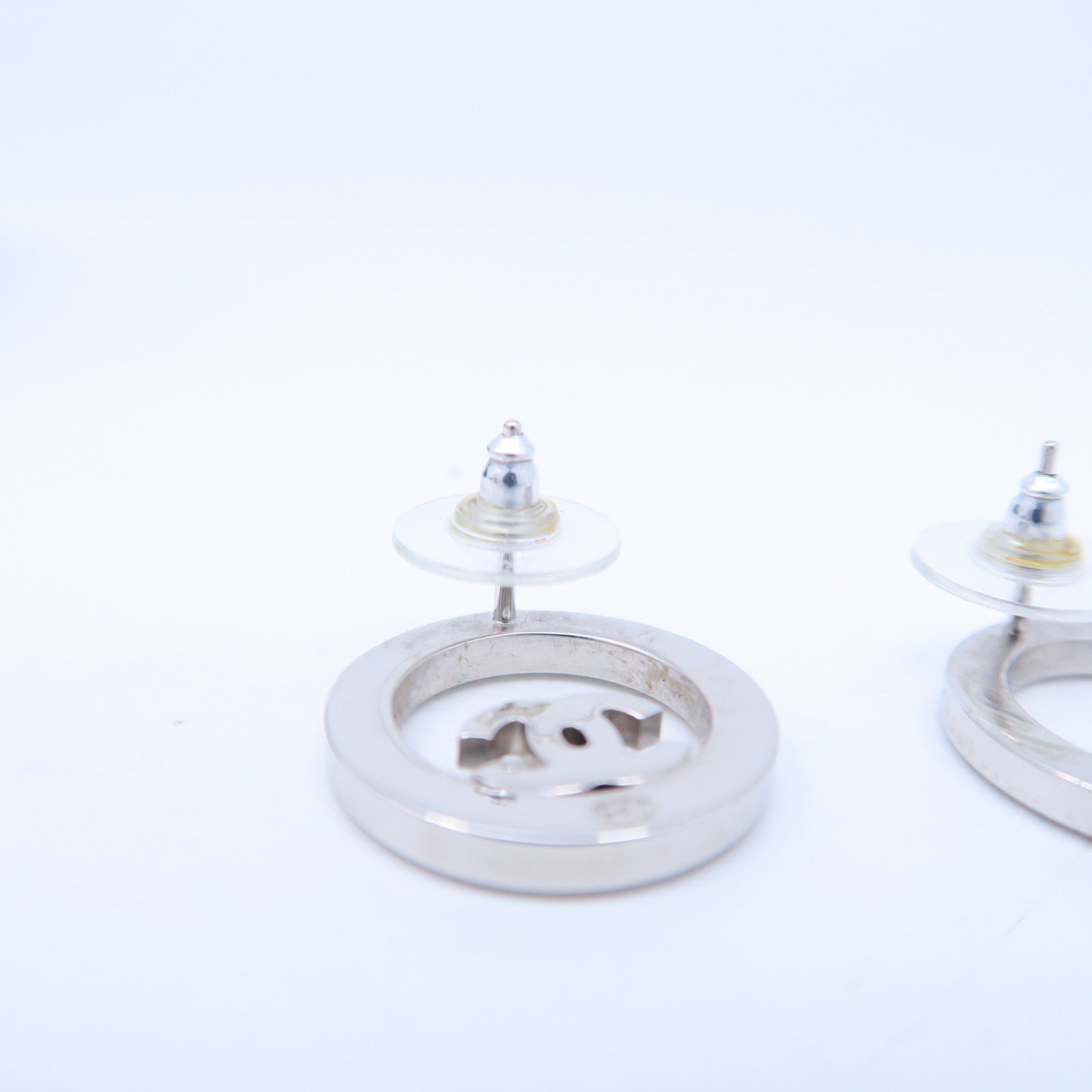 CHANEL 金屬Earrings銀扣耳環銀色