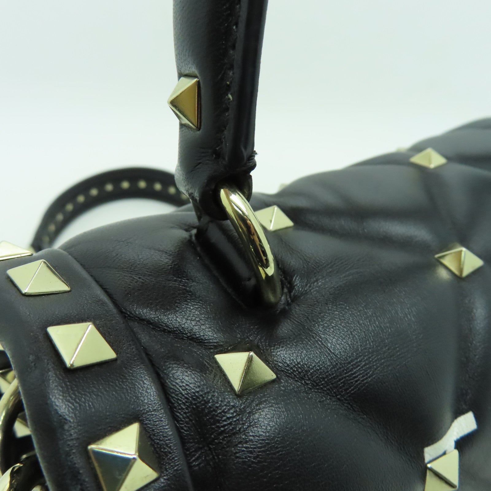 Valentino 羊皮皮革2way Shoulder Bag金扣手挽肩背兩用袋黑色
