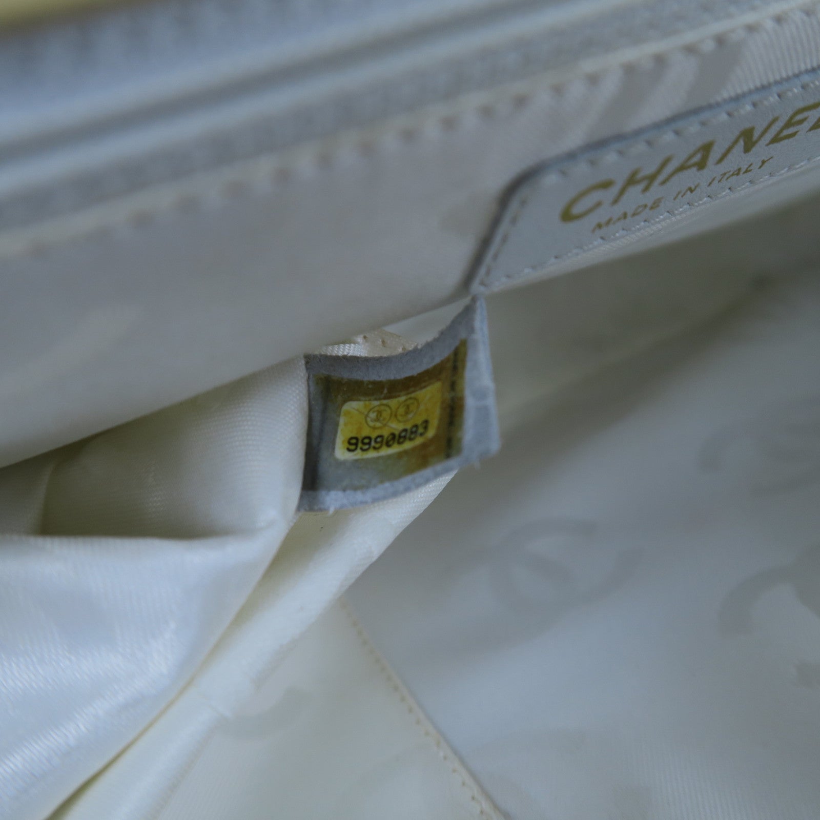 CHANEL 菱格牛皮皮革Handbag金扣手挽袋黃色