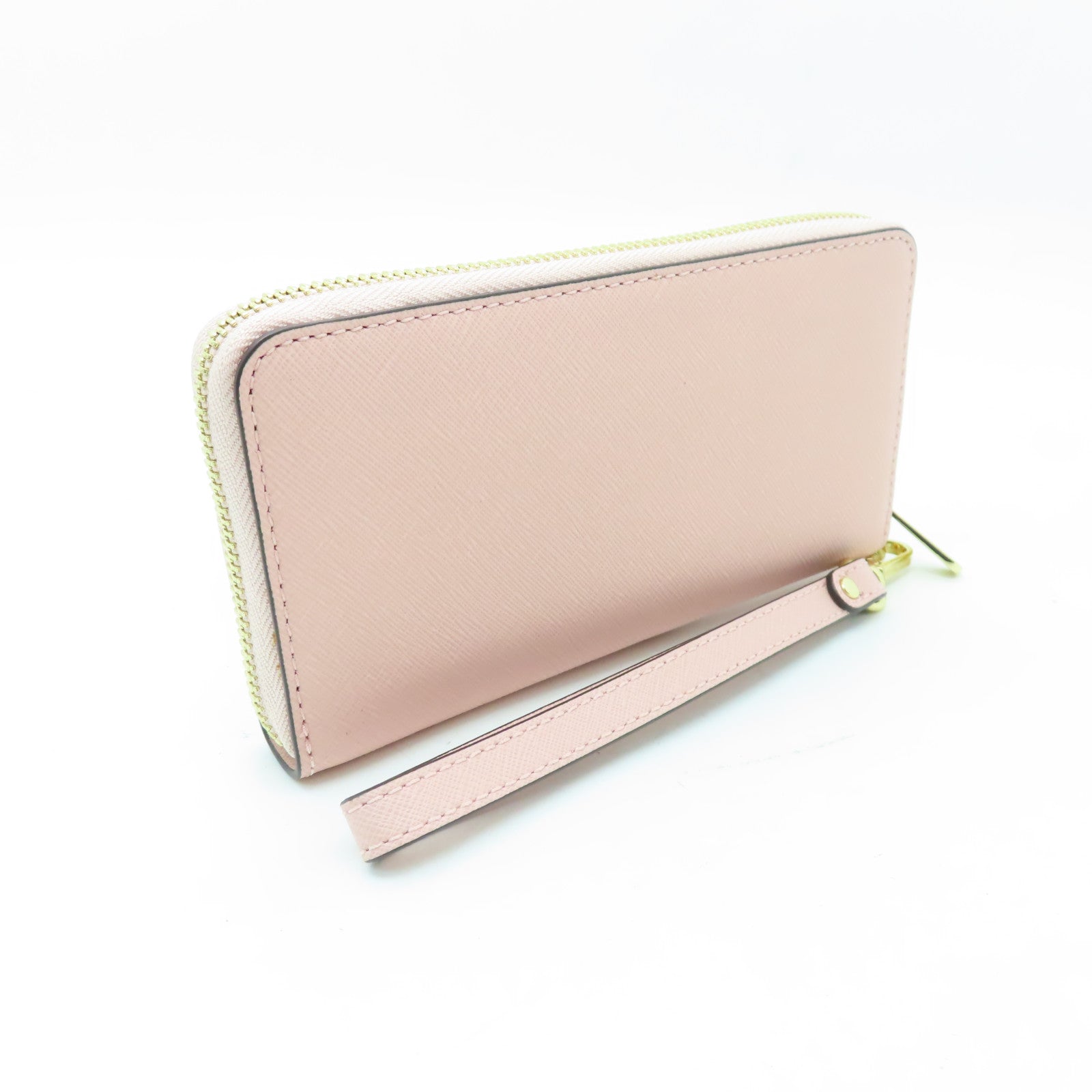 Michael Kors 牛皮皮革Pouch Wallet with Handle金扣長錢包粉紅色