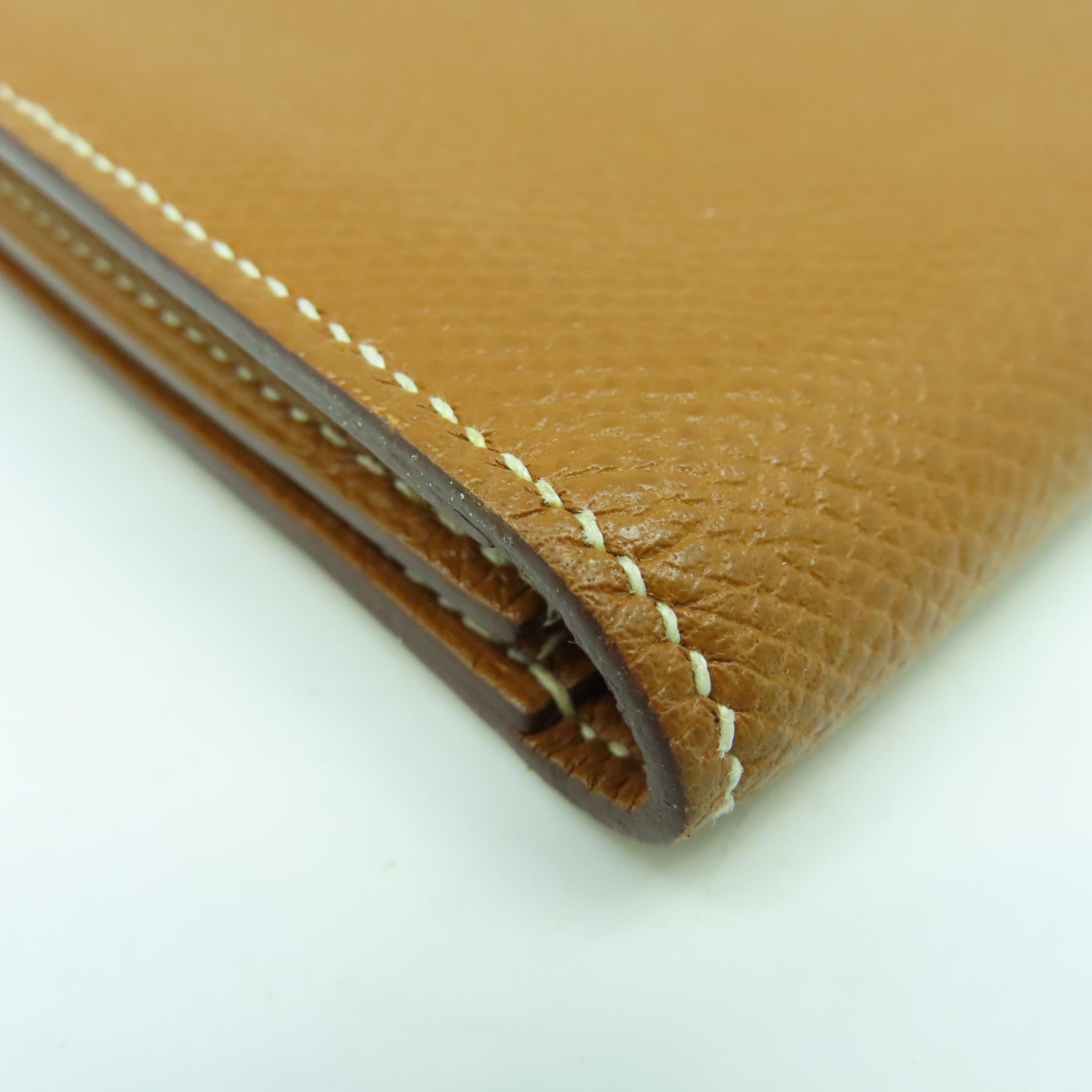 HERMES Epsom皮革Bearn bi-fold銀扣長錢包經典駝色