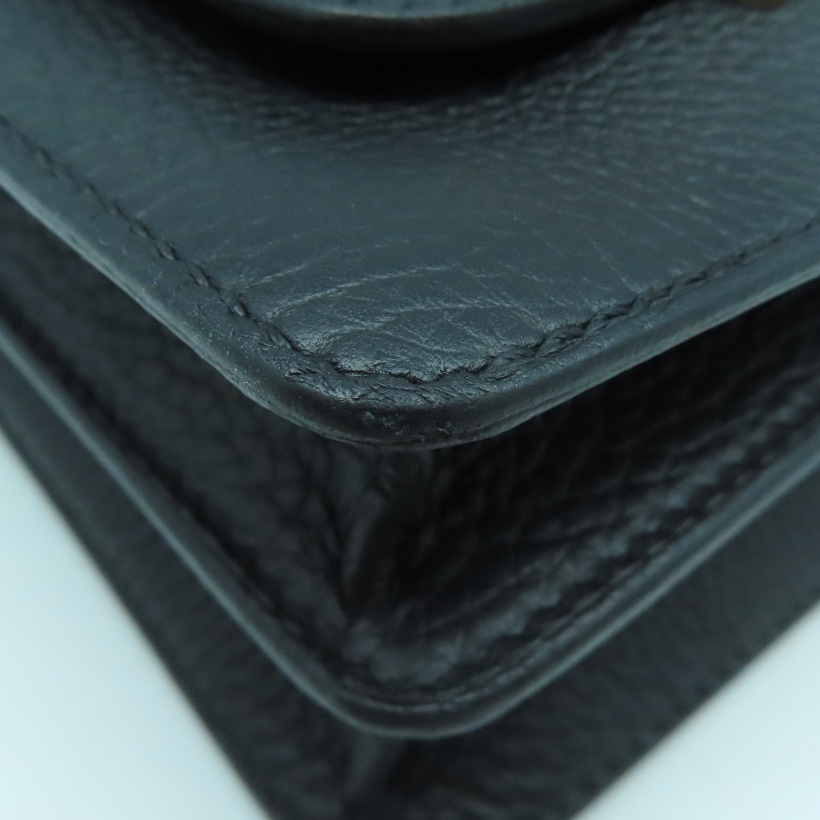 HERMES Clemence皮革Roulis 23金扣肩背袋黑色