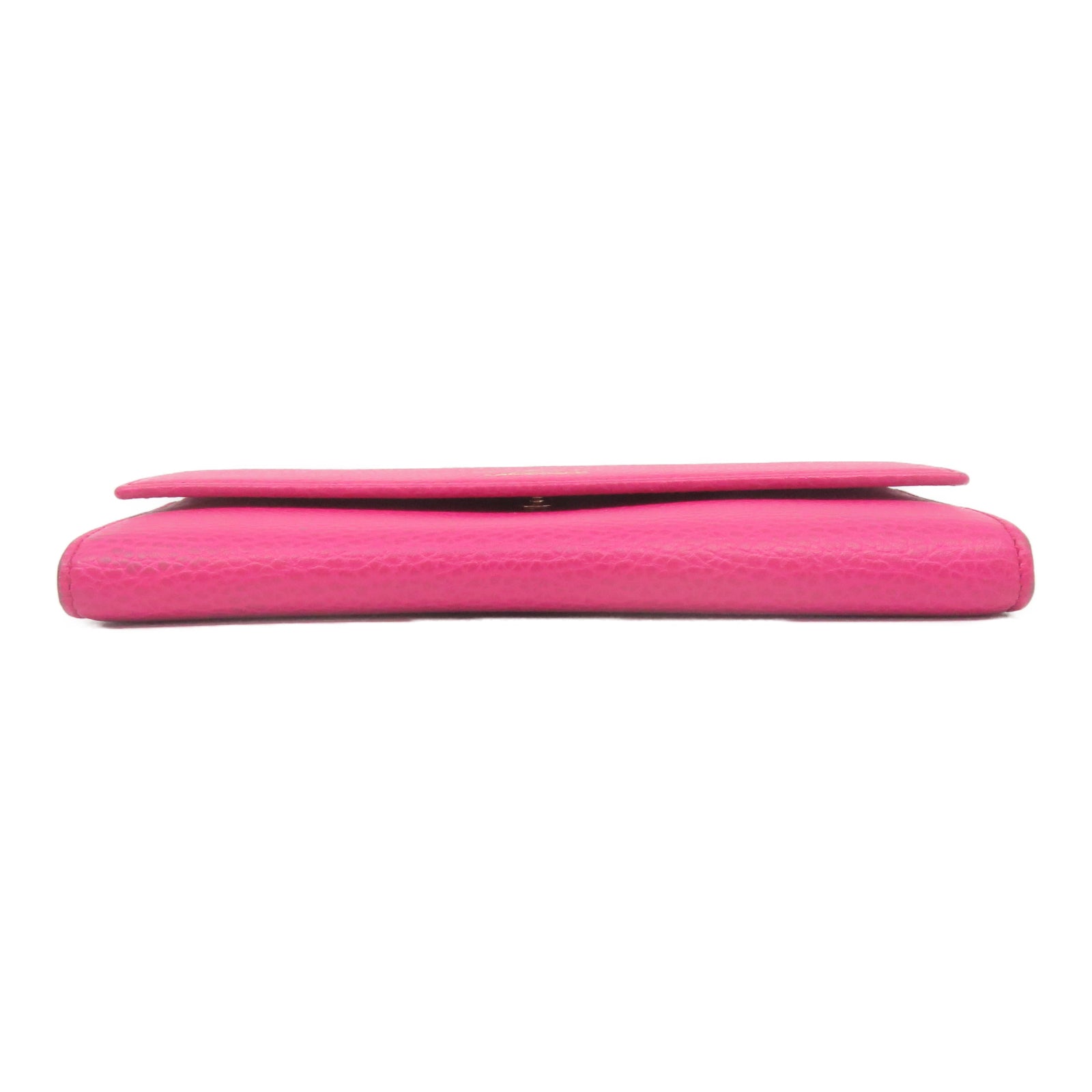 GUCCI [Sharp Discount] Cowhide Leather Wallet Gold Buckle Wallet Pink
