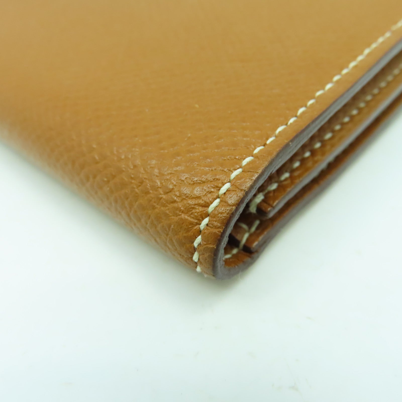 HERMES Epsom皮革Bearn bi-fold銀扣長錢包經典駝色