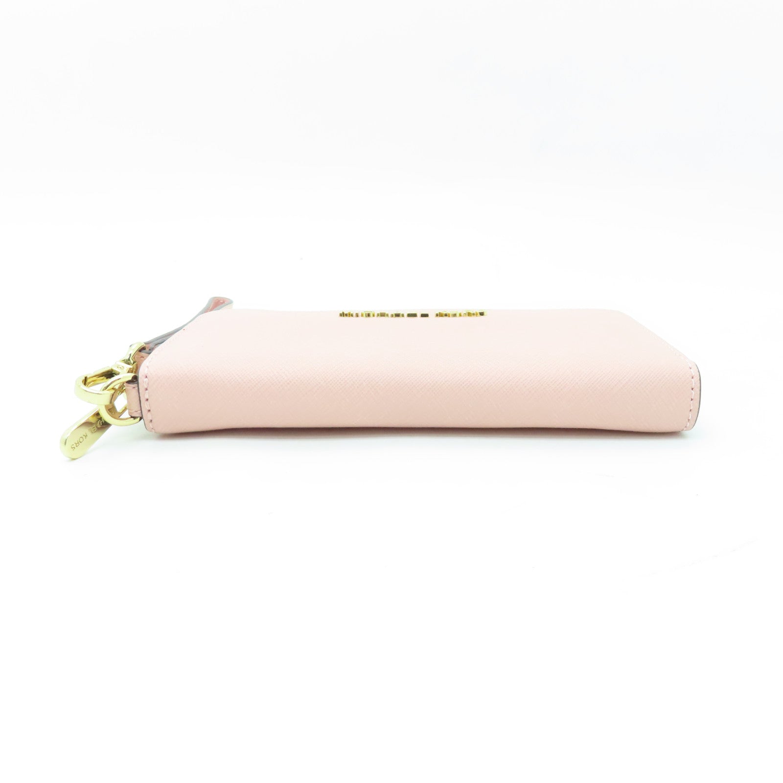 Michael Kors 牛皮皮革Pouch Wallet with Handle金扣長錢包粉紅色