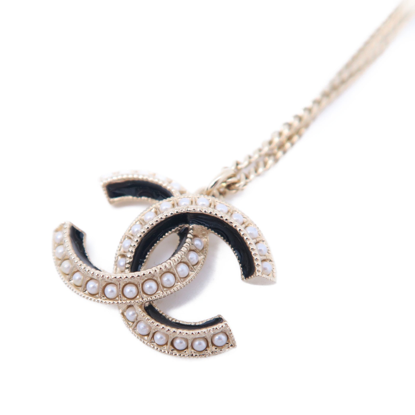 CHANEL 金屬/仿珍珠Necklace項鍊金色