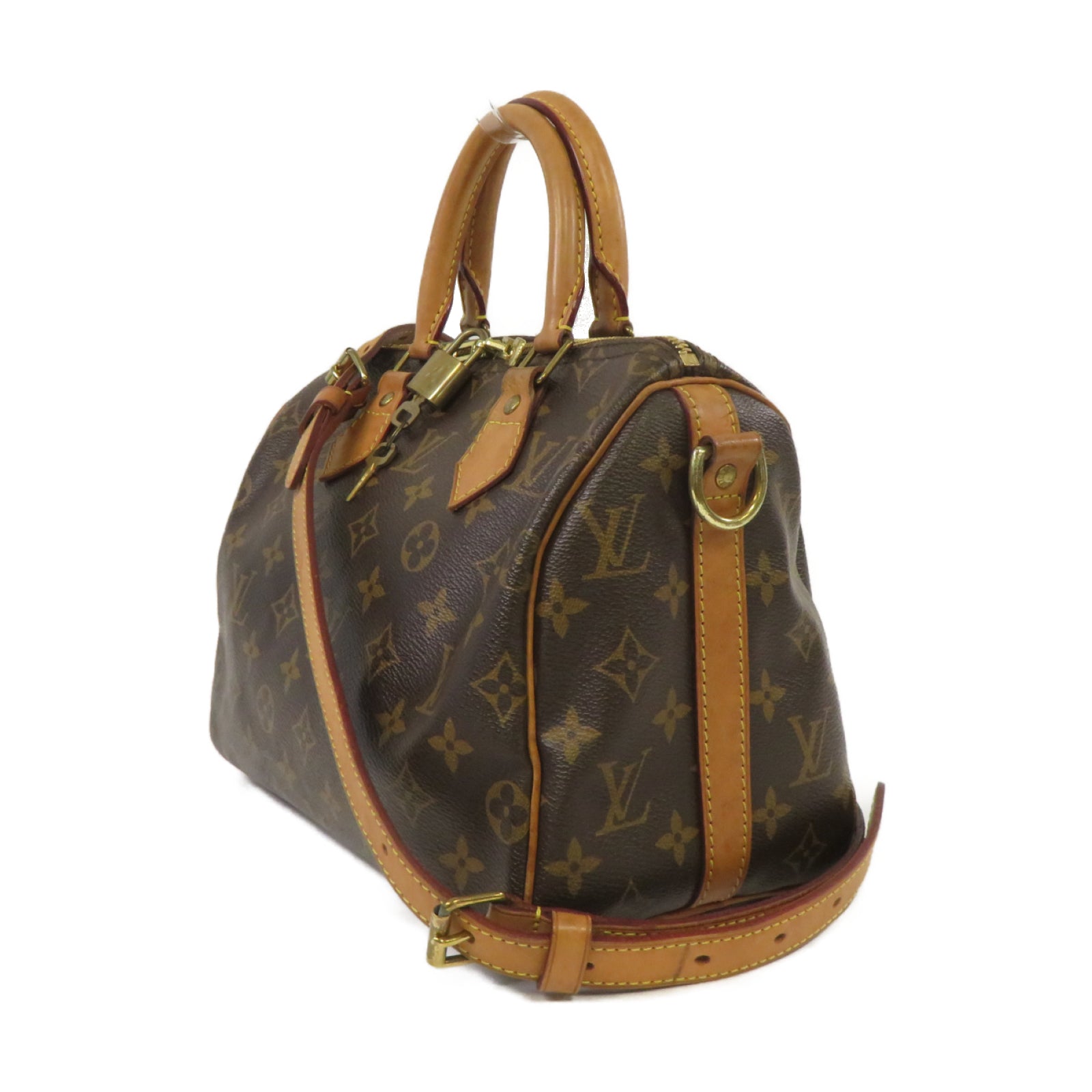 LOUIS VUITTON Monogram Speedy Bandouliere 25金扣手挽肩背兩用袋啡色