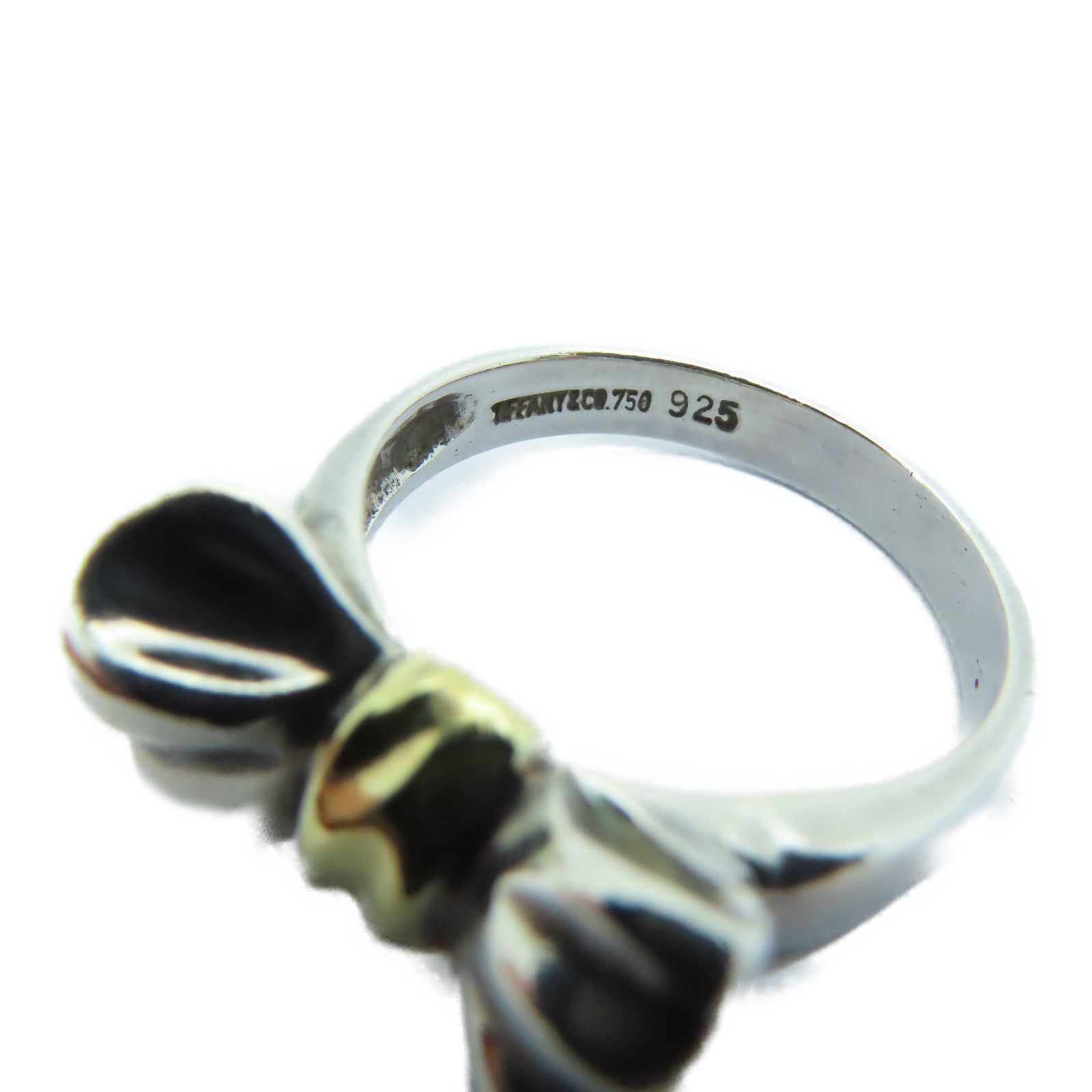 TIFFANY＆CO 【激減優惠】925純銀/18K黃金Bow Ring戒指US#5