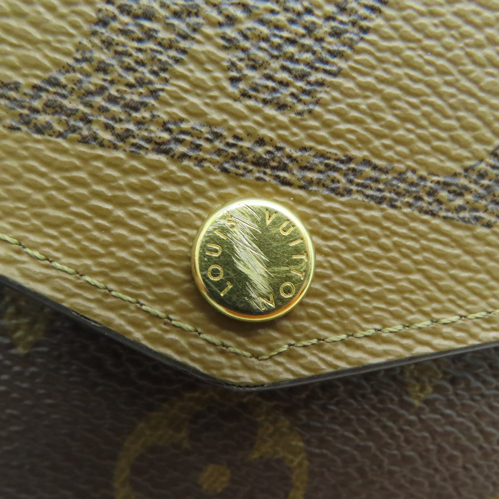 LOUIS VUITTON Monogram Sarah Gold Buckle Long Wallet Brown