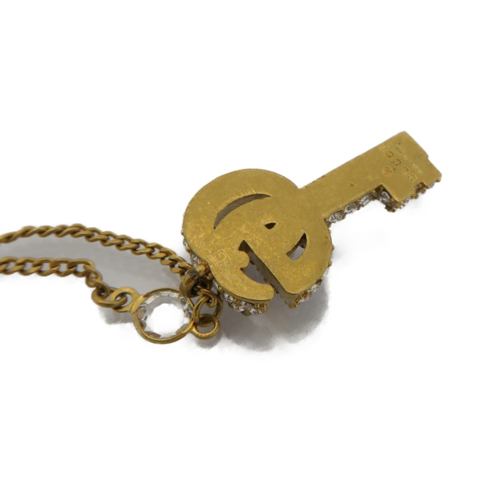 GUCCI 金屬Double G Key Necklace金色/透明