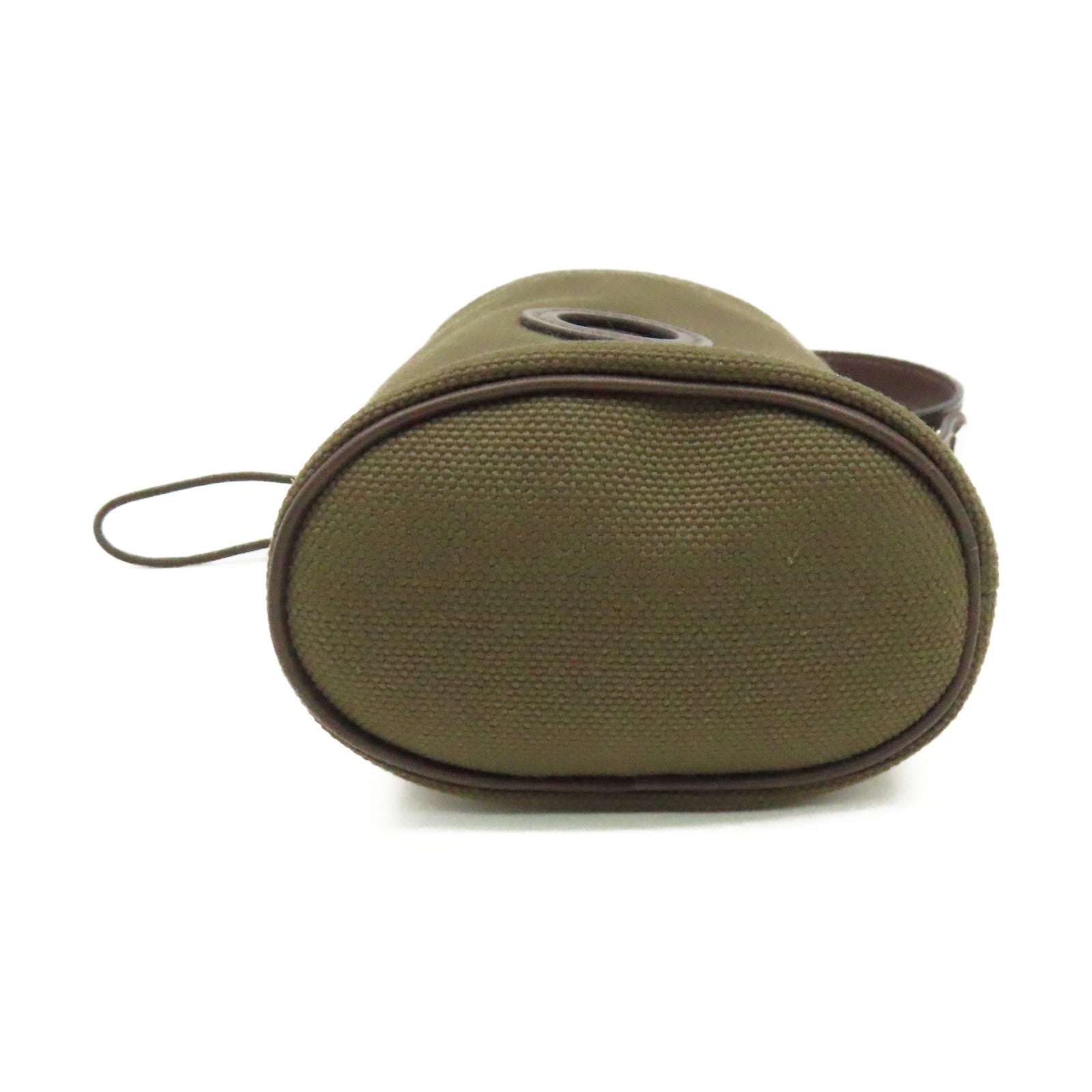 HERMES 帆布On The Go Dog Pouch銀扣手拿包軍綠色/橙色