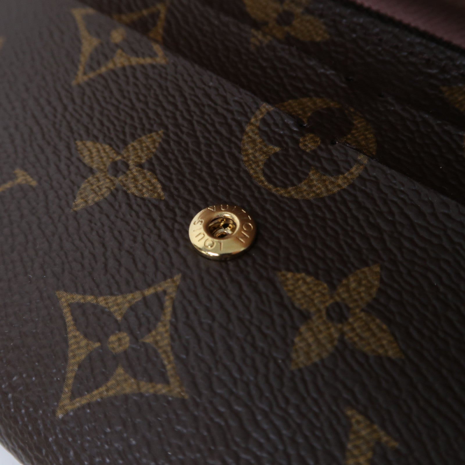 LOUIS VUITTON Monogram Emilie金扣長錢包啡色/粉紅色
