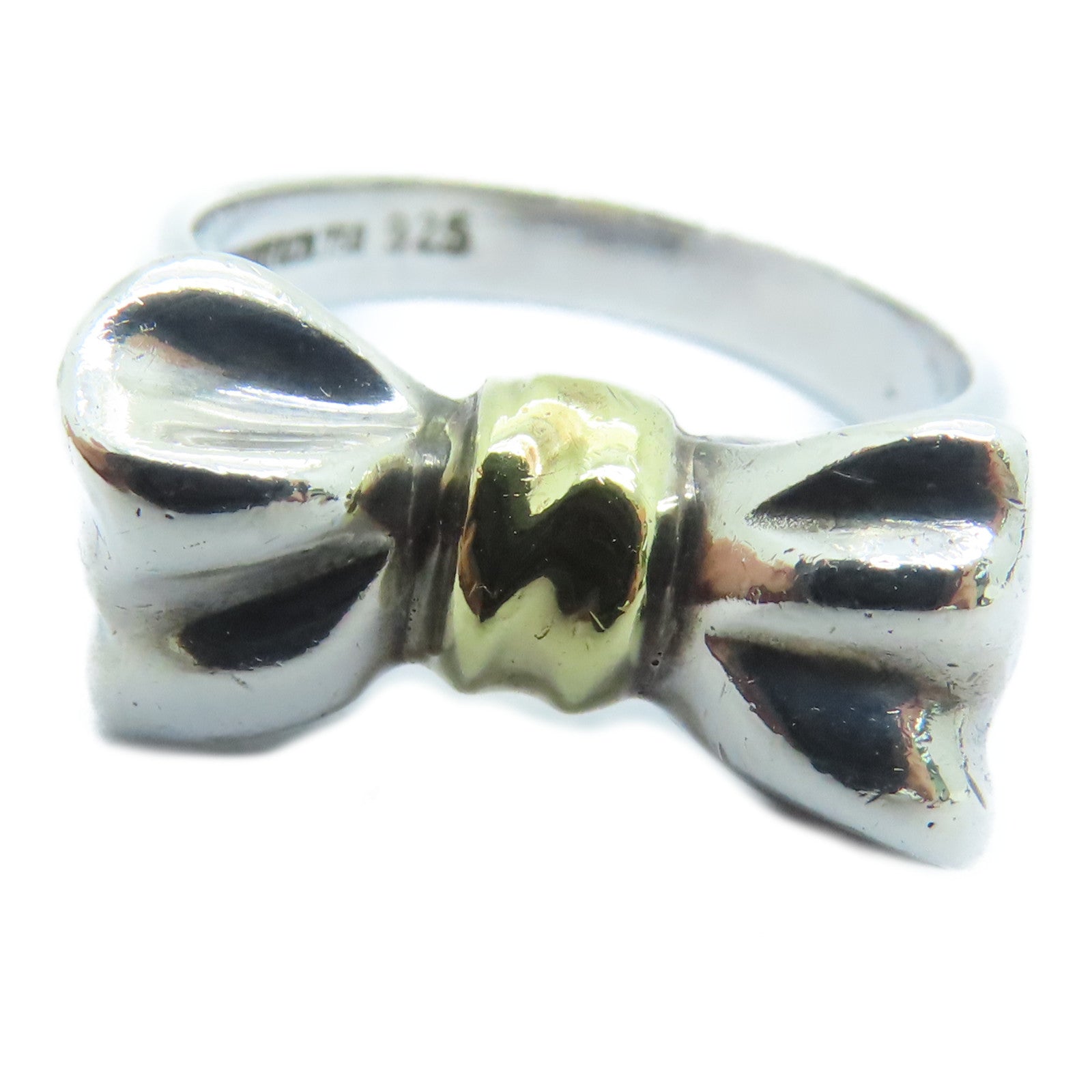 TIFFANY＆CO 【激減優惠】925純銀/18K黃金Bow Ring戒指US#5