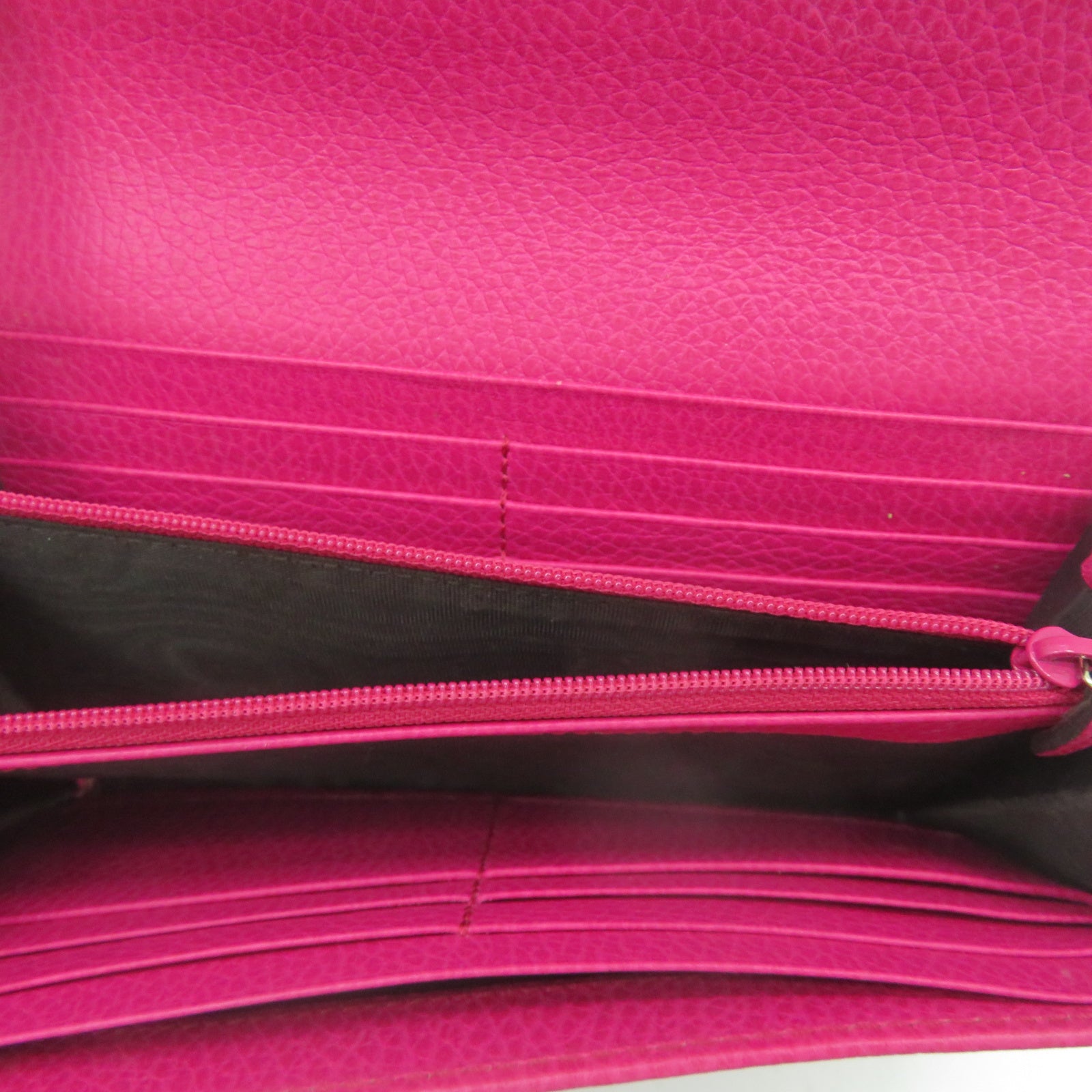 GUCCI [Sharp Discount] Cowhide Leather Wallet Gold Buckle Wallet Pink