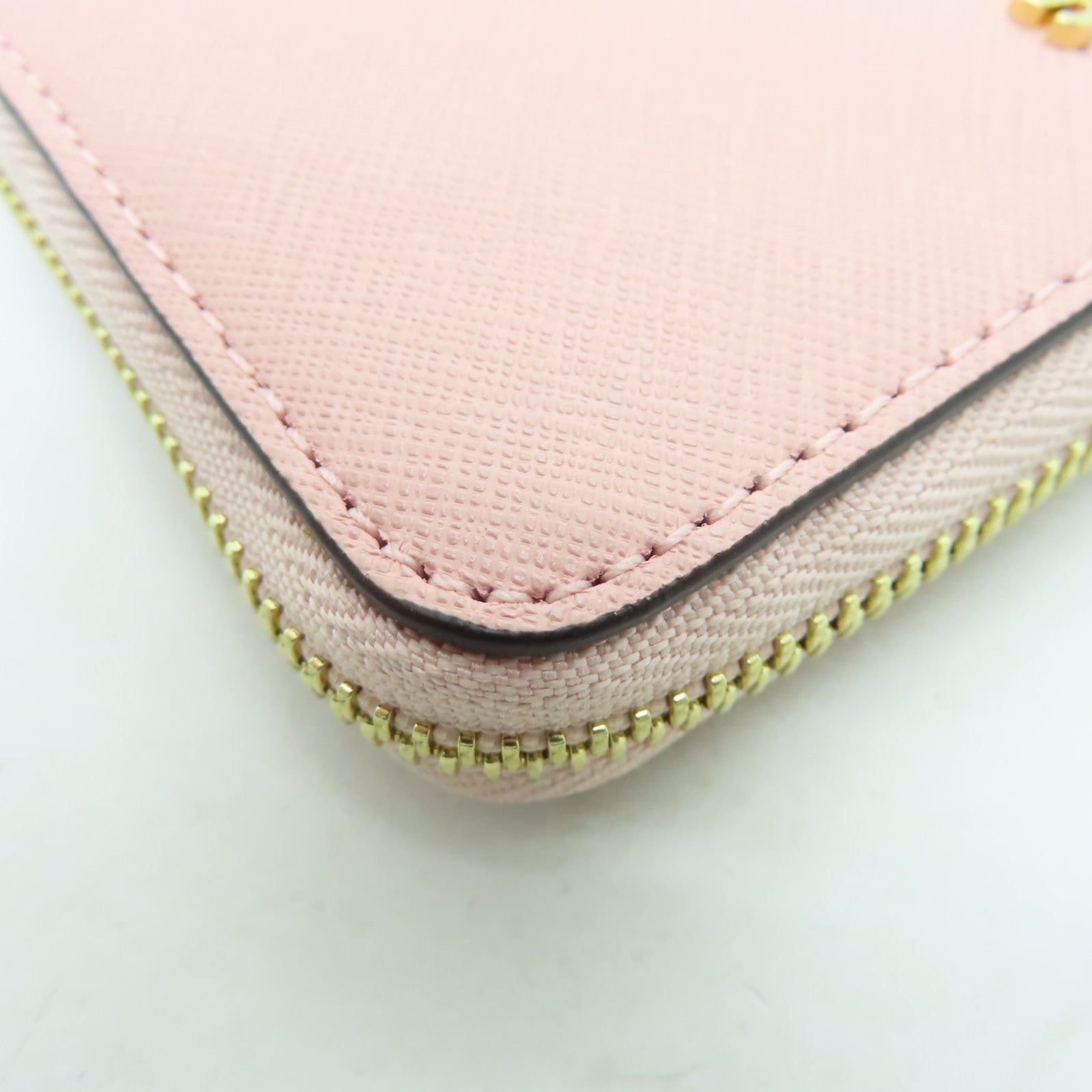 Michael Kors 牛皮皮革Pouch Wallet with Handle金扣長錢包粉紅色