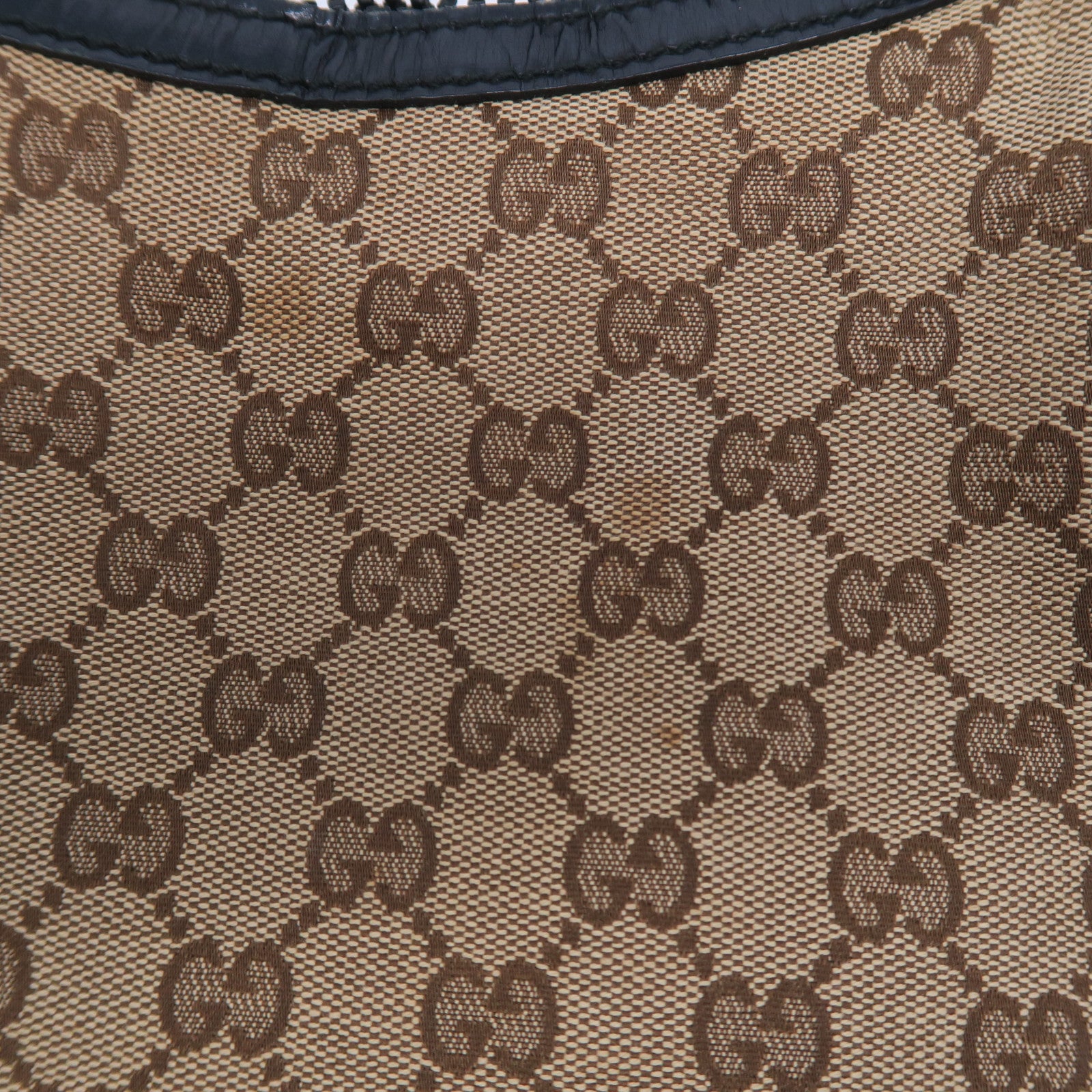 GUCCI 帆布Shoulder Bag金扣肩背袋黑色/啡色