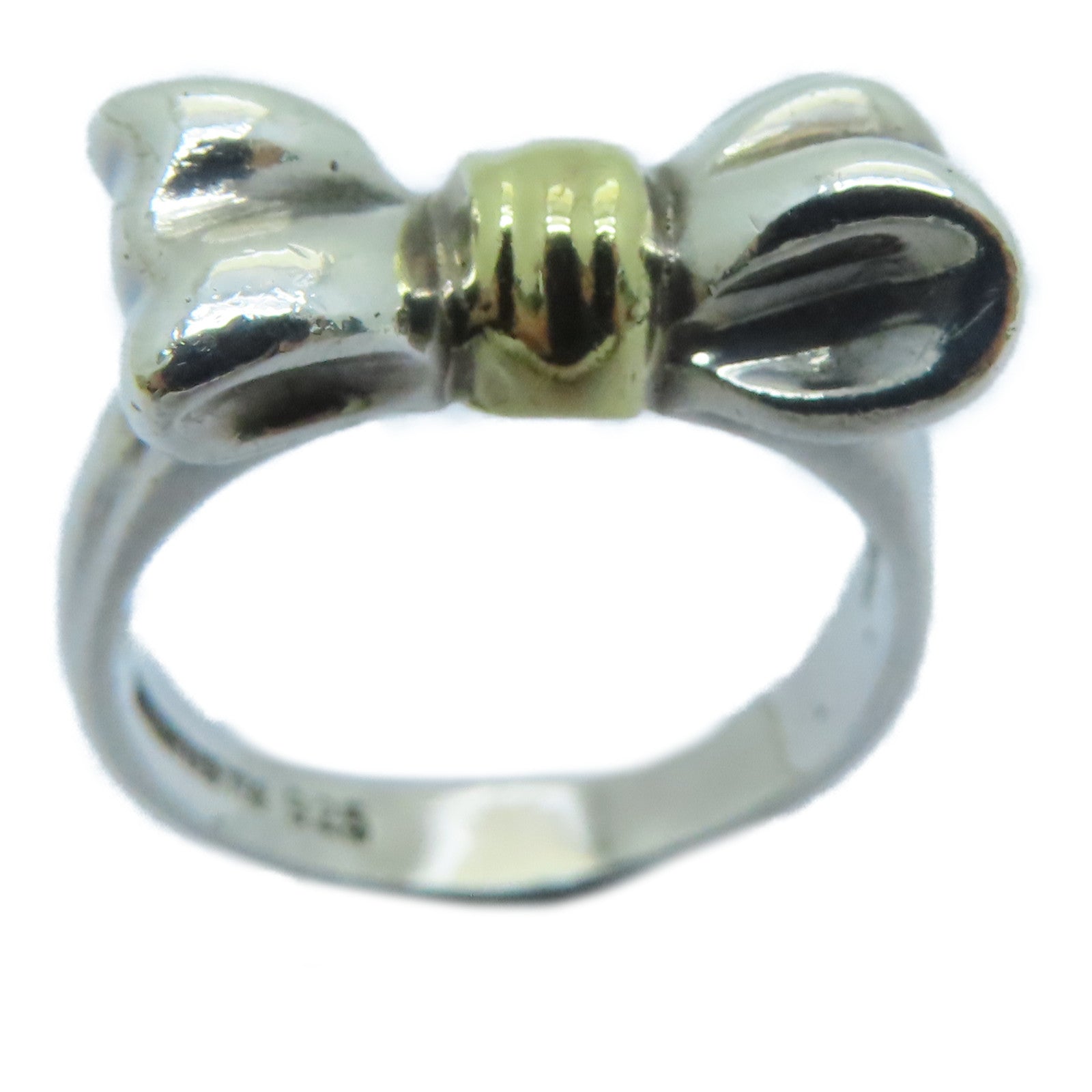 TIFFANY＆CO 【激減優惠】925純銀/18K黃金Bow Ring戒指US#5