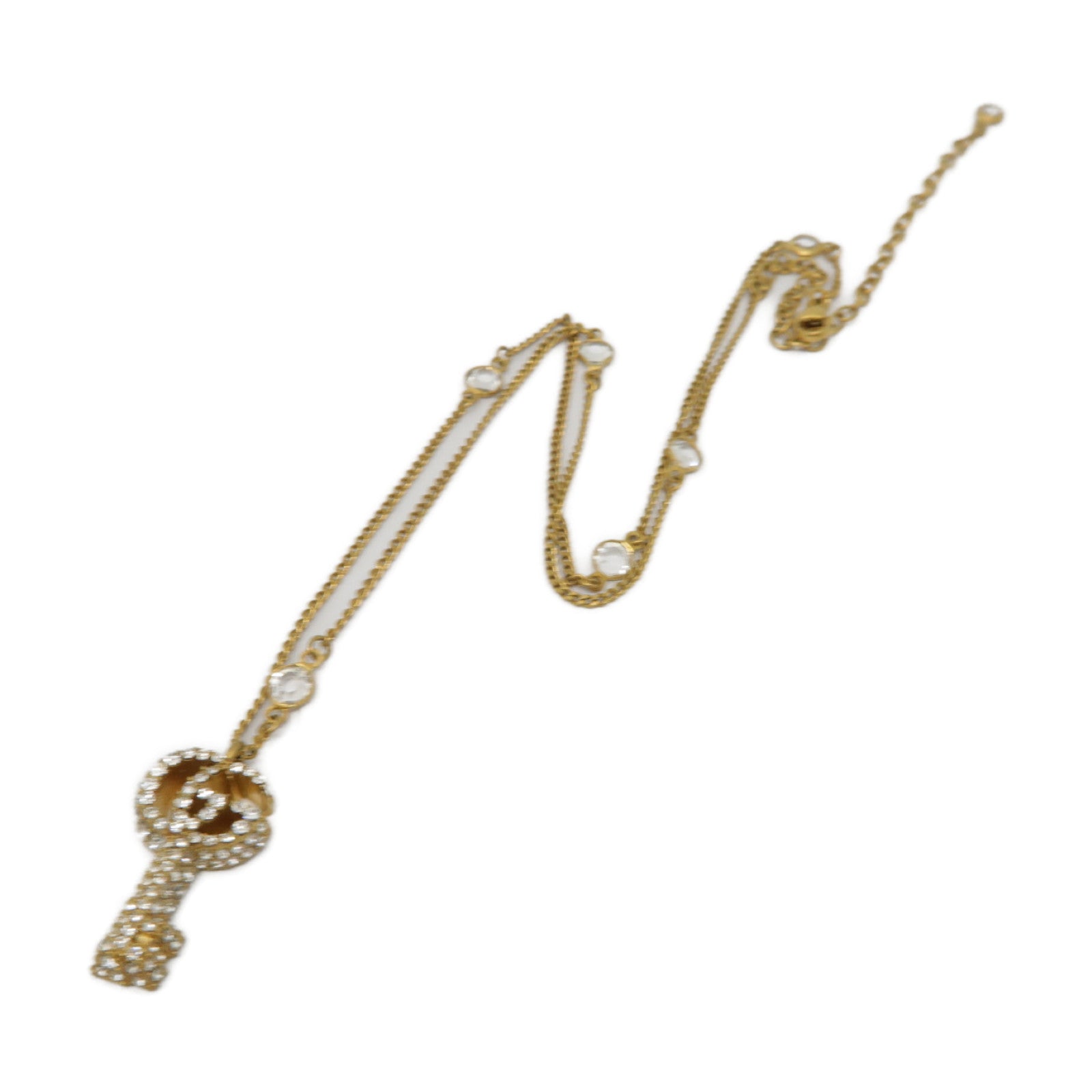 GUCCI 金屬Double G Key Necklace金色/透明