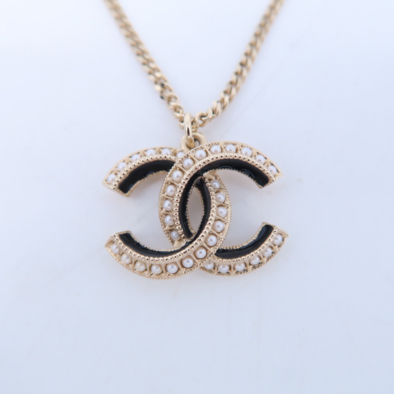 CHANEL 金屬/仿珍珠Necklace項鍊金色