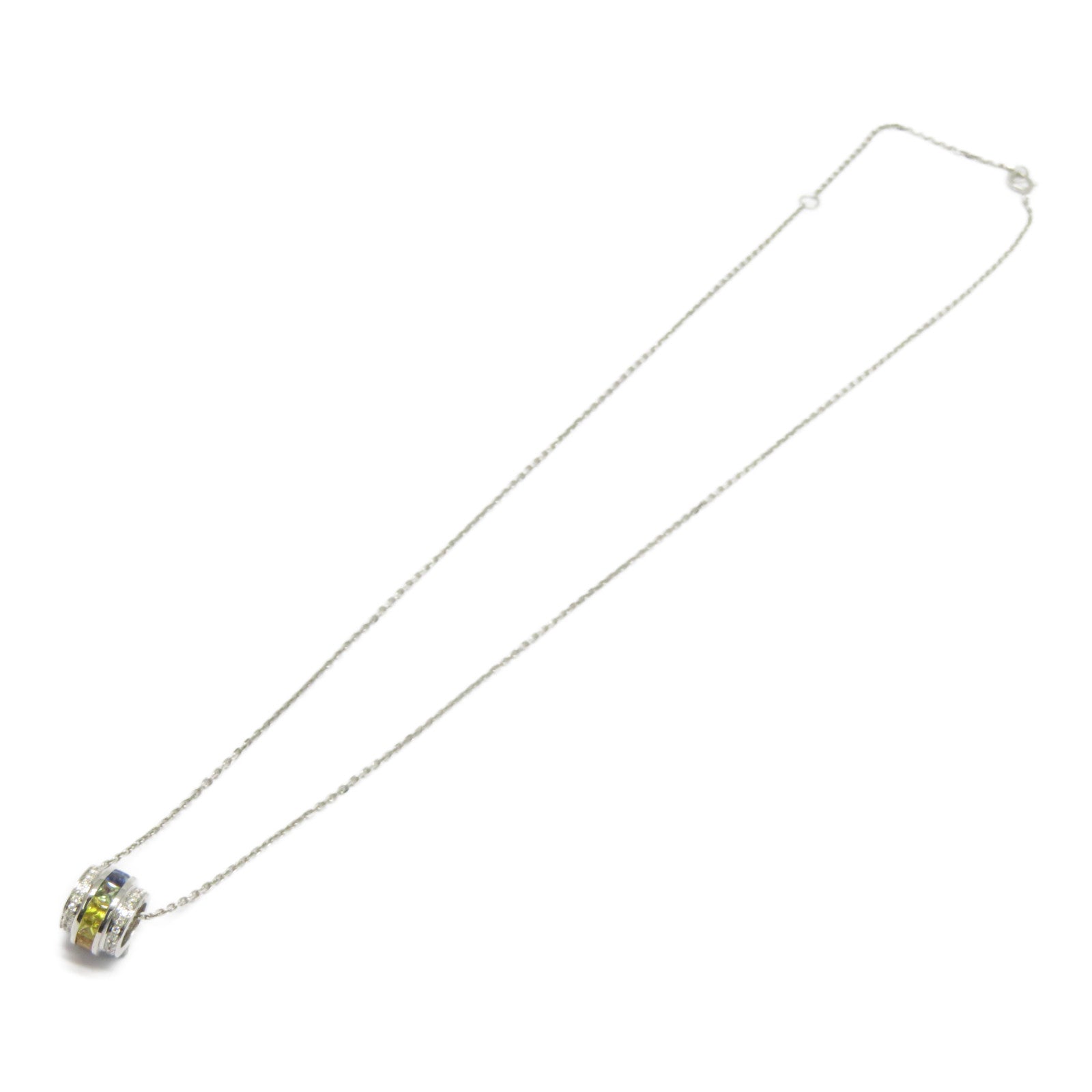 JEWELRY 18K白金Multi Sapphire Diamond Necklace 1.37ct彩色藍寶石/0.19ct鑽石項鍊