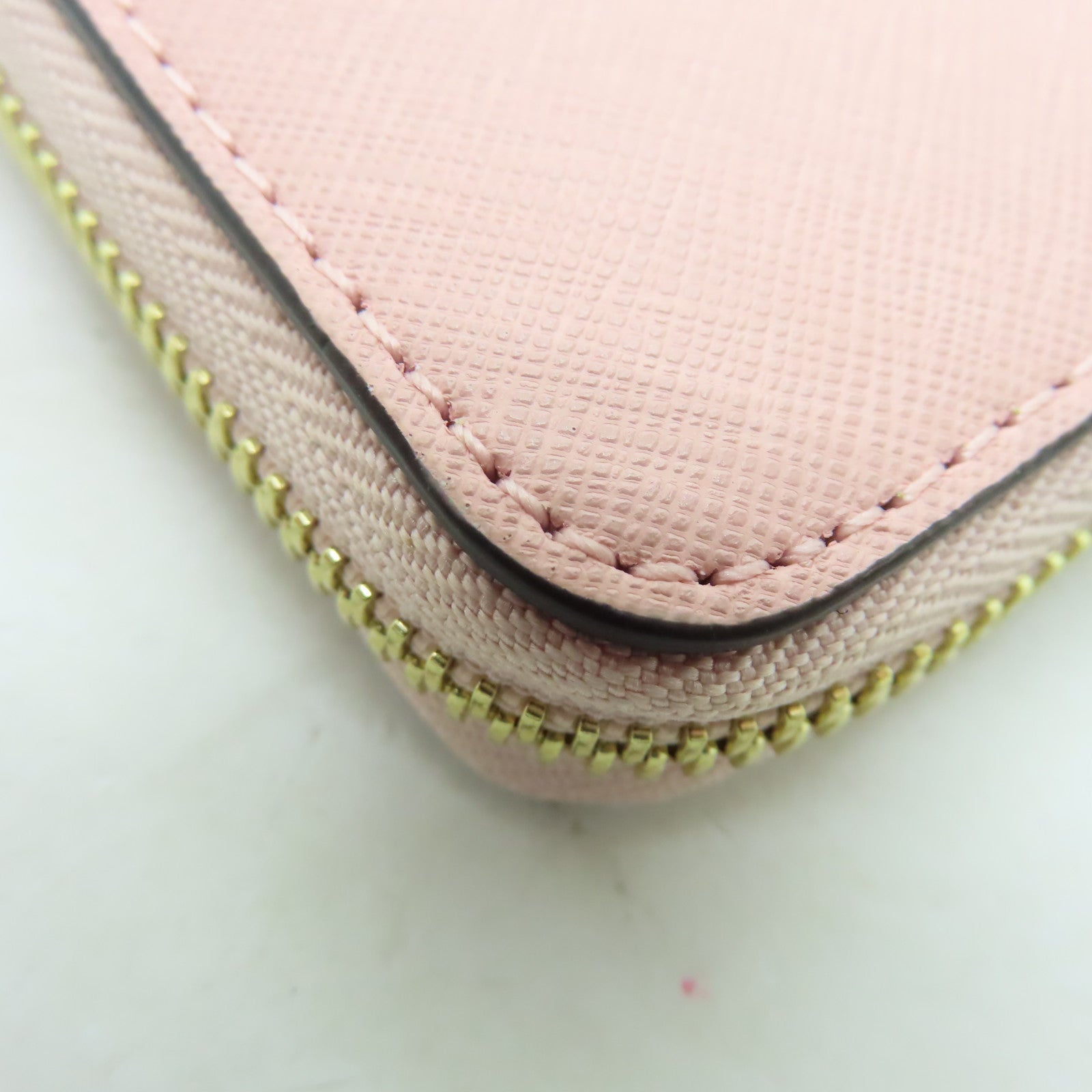 Michael Kors 牛皮皮革Pouch Wallet with Handle金扣長錢包粉紅色