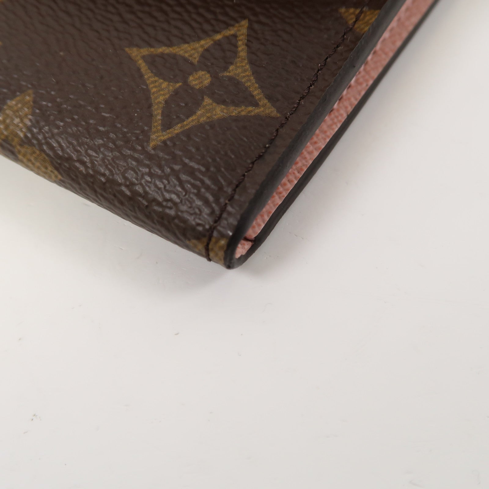 LOUIS VUITTON Monogram Emilie金扣長錢包啡色/粉紅色