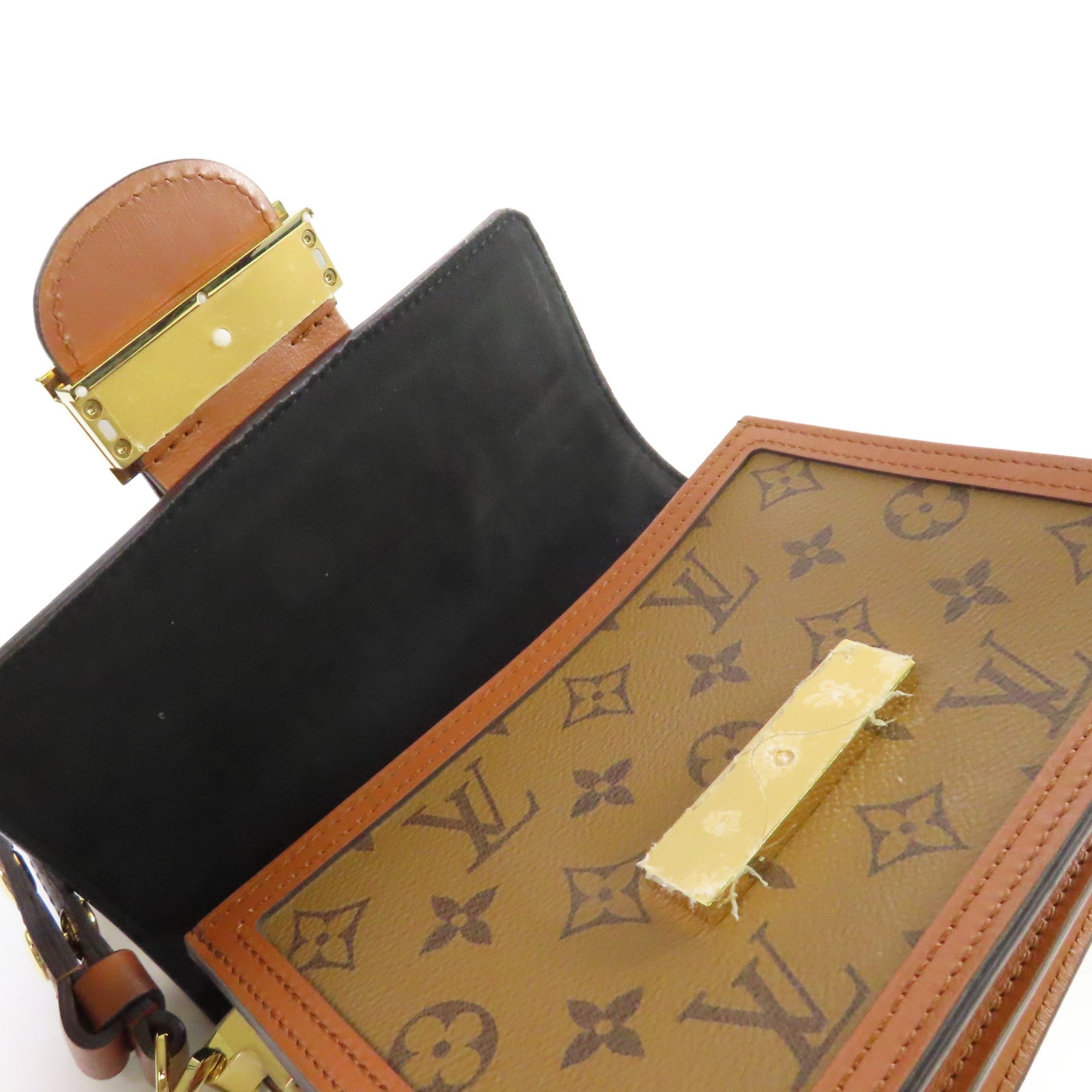 LOUIS VUITTON Monogram Mini Dauphine Shoulder Bag金扣肩背袋啡色