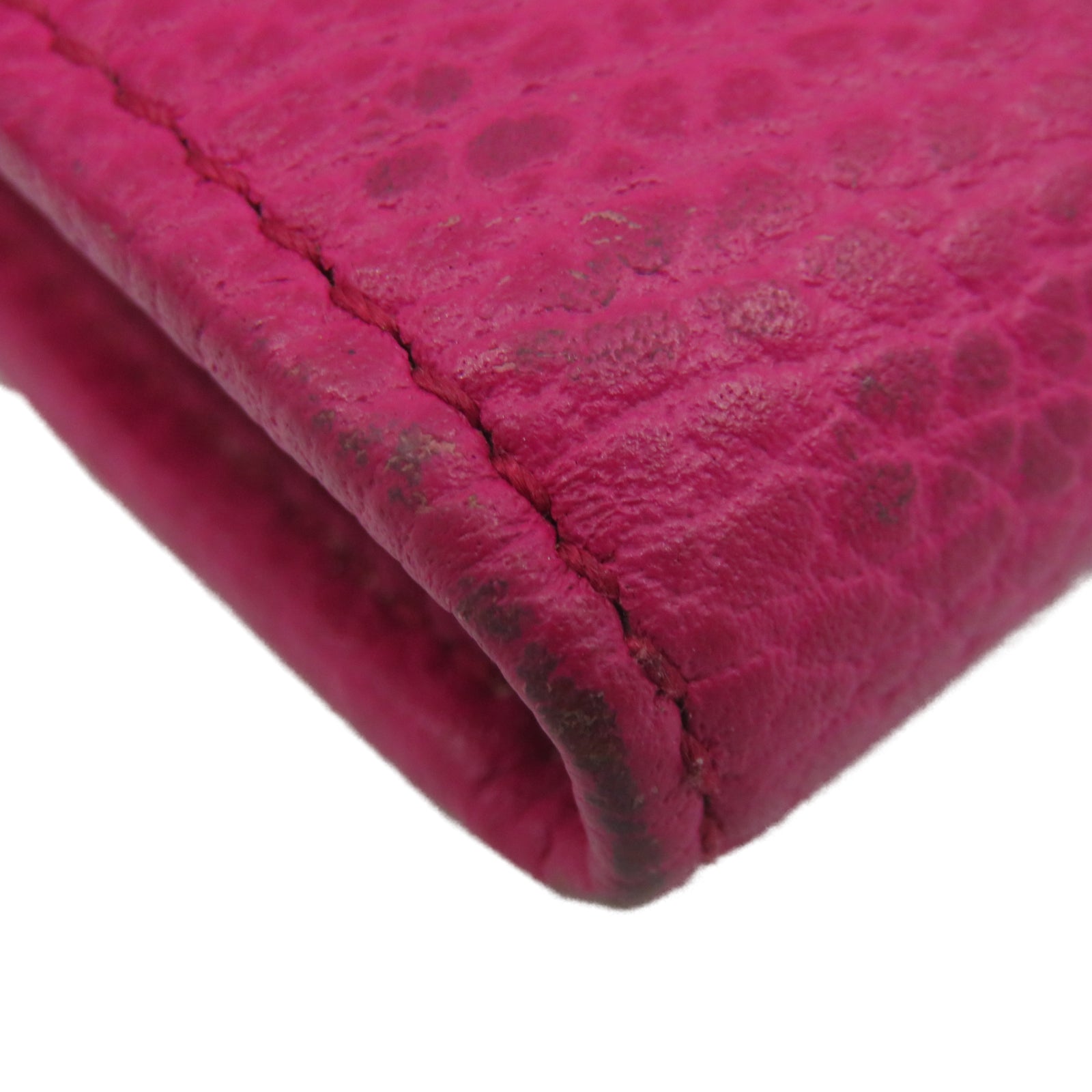 GUCCI [Sharp Discount] Cowhide Leather Wallet Gold Buckle Wallet Pink