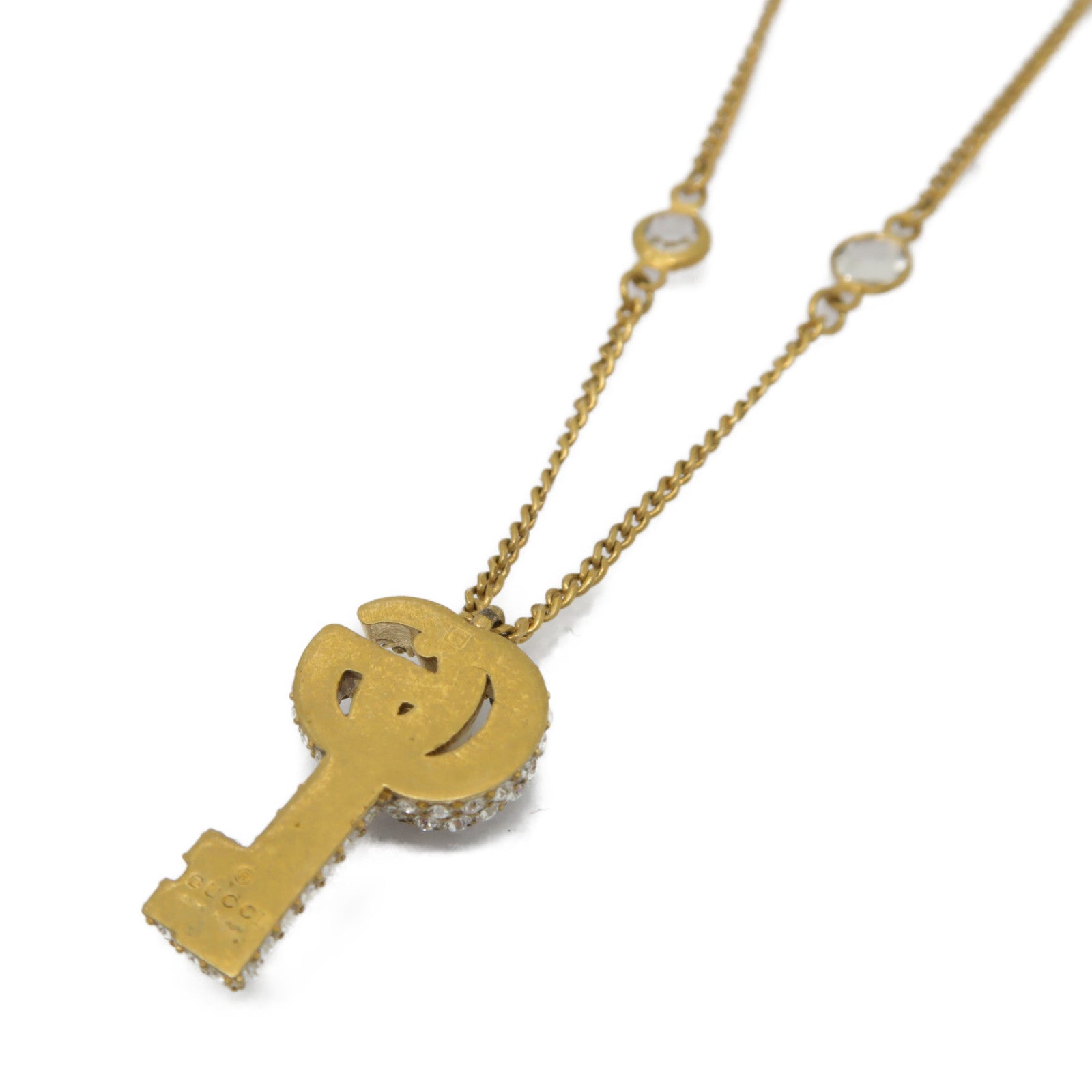 GUCCI 金屬Double G Key Necklace金色/透明