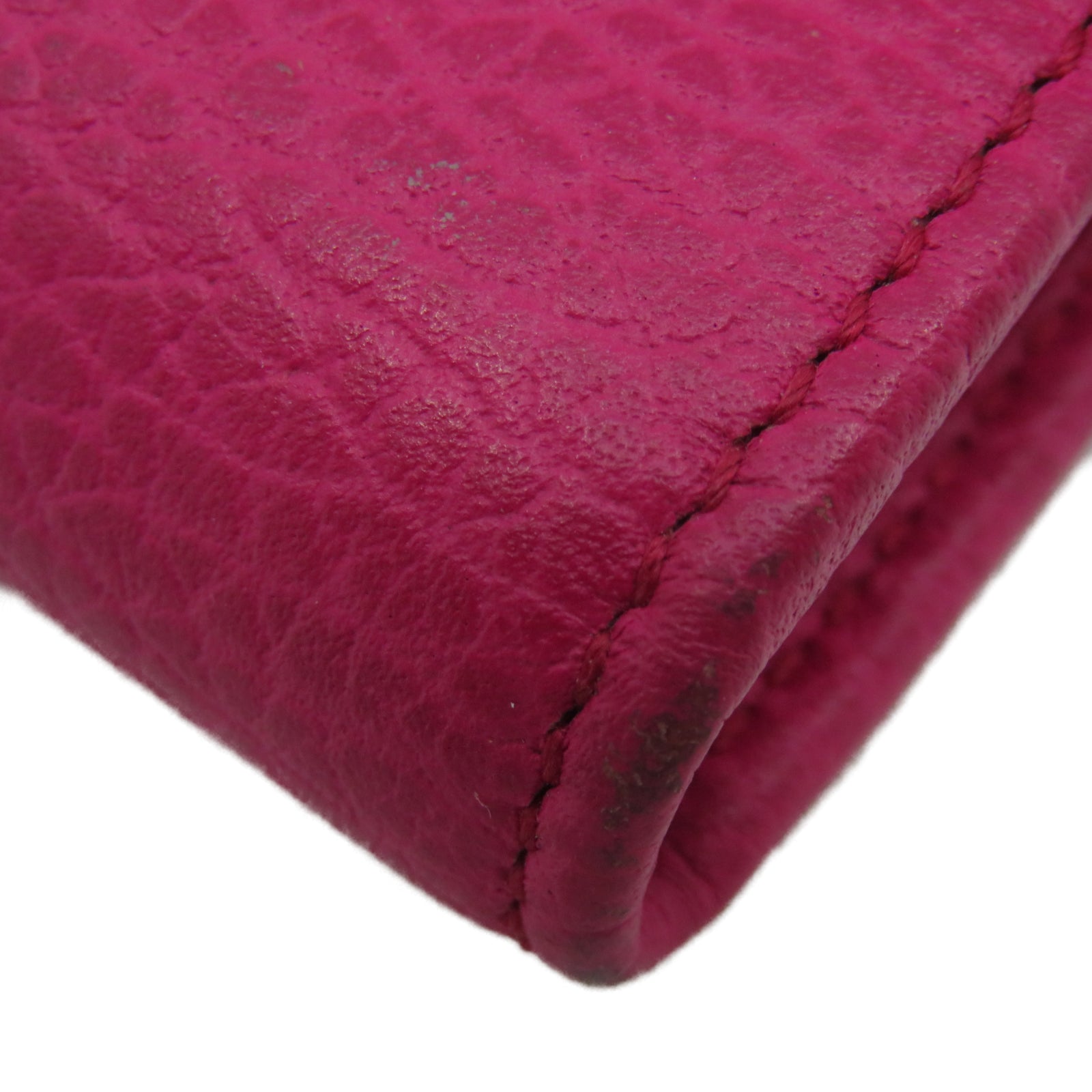 GUCCI [Sharp Discount] Cowhide Leather Wallet Gold Buckle Wallet Pink