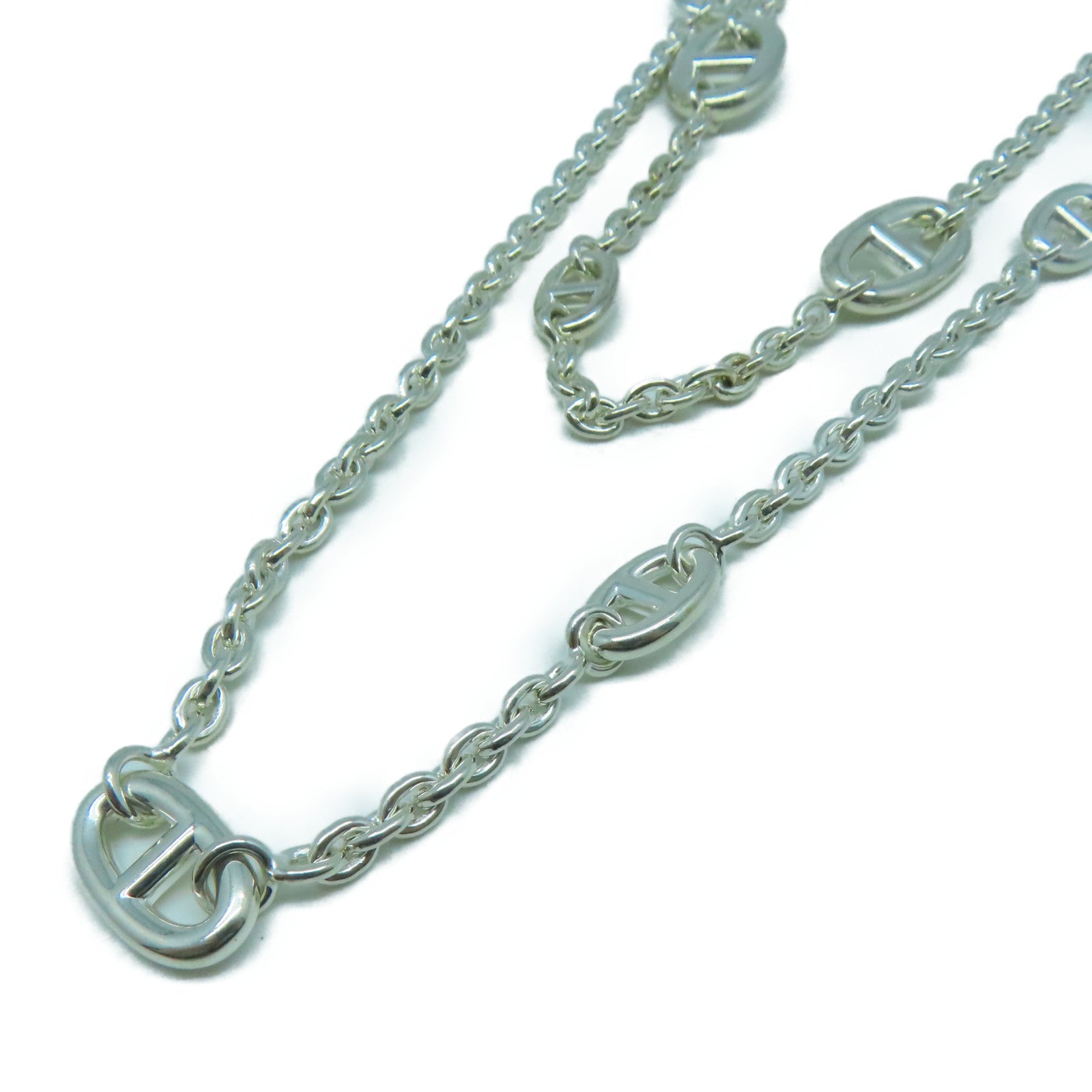 HERMES 925純銀Chaine D'Ancre Necklace項鍊銀色