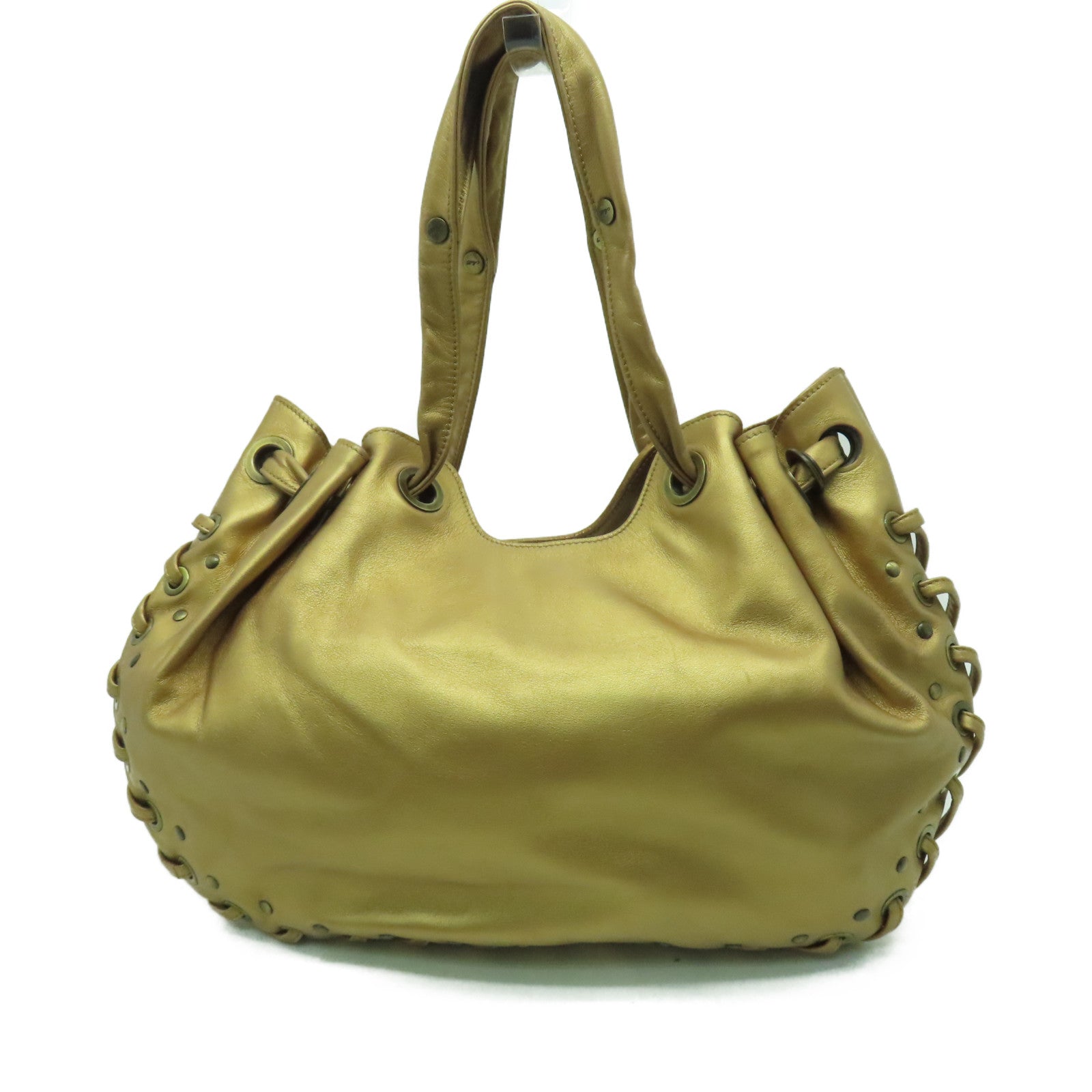 Roger Vivier 皮革Roger Vivier金扣肩背袋金色