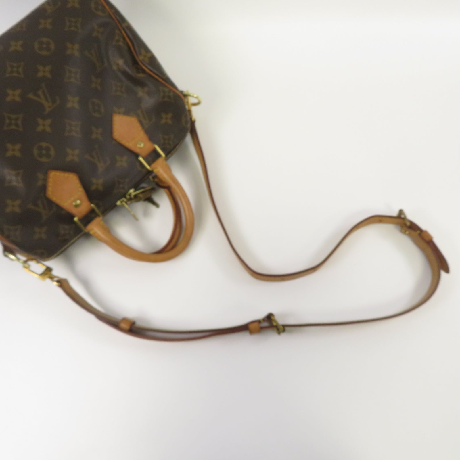 LOUIS VUITTON Monogram Speedy Bandouliere 25金扣手挽肩背兩用袋啡色