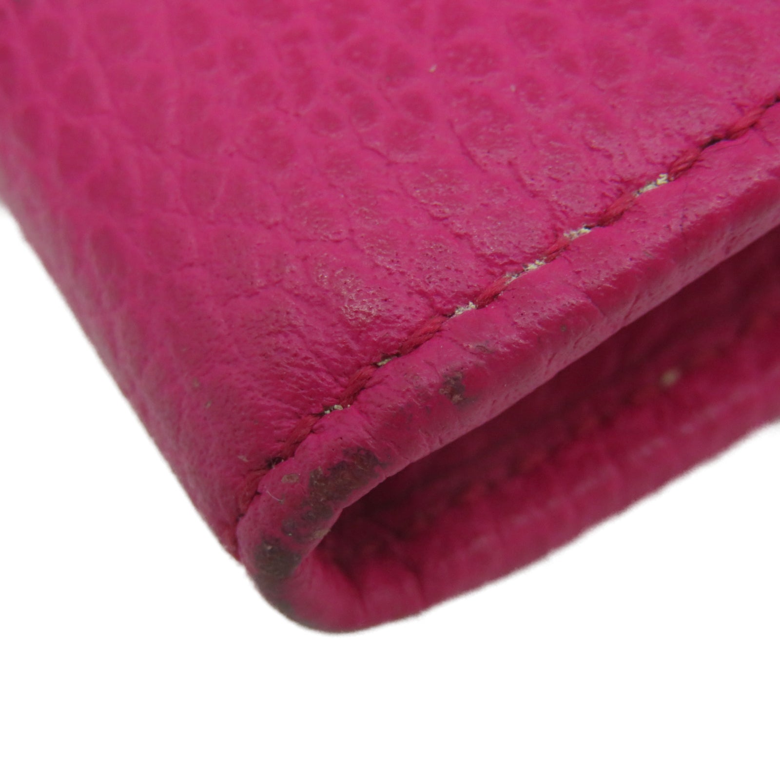 GUCCI [Sharp Discount] Cowhide Leather Wallet Gold Buckle Wallet Pink