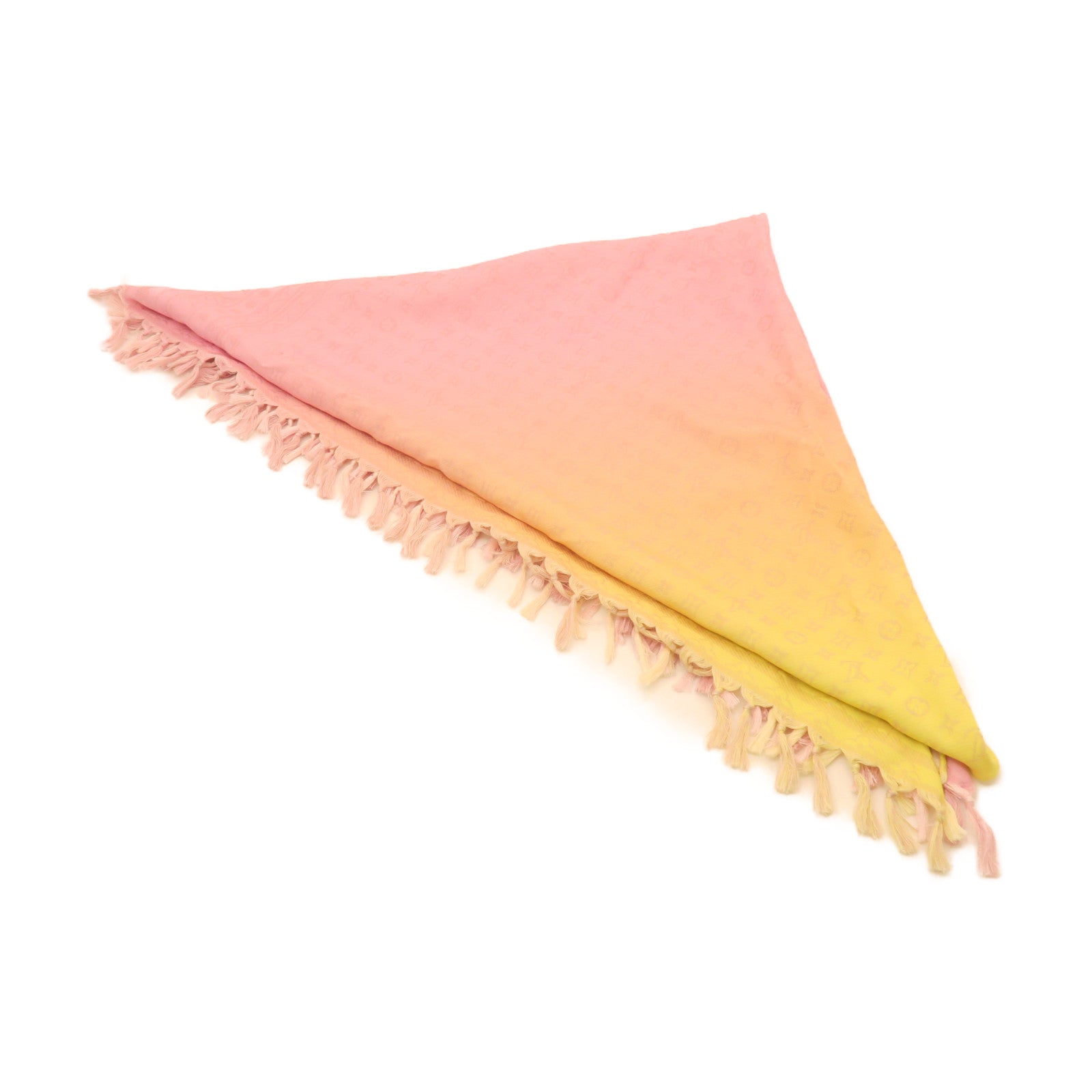 LOUIS VUITTON Silk/Linen Scarf Pink/Yellow
