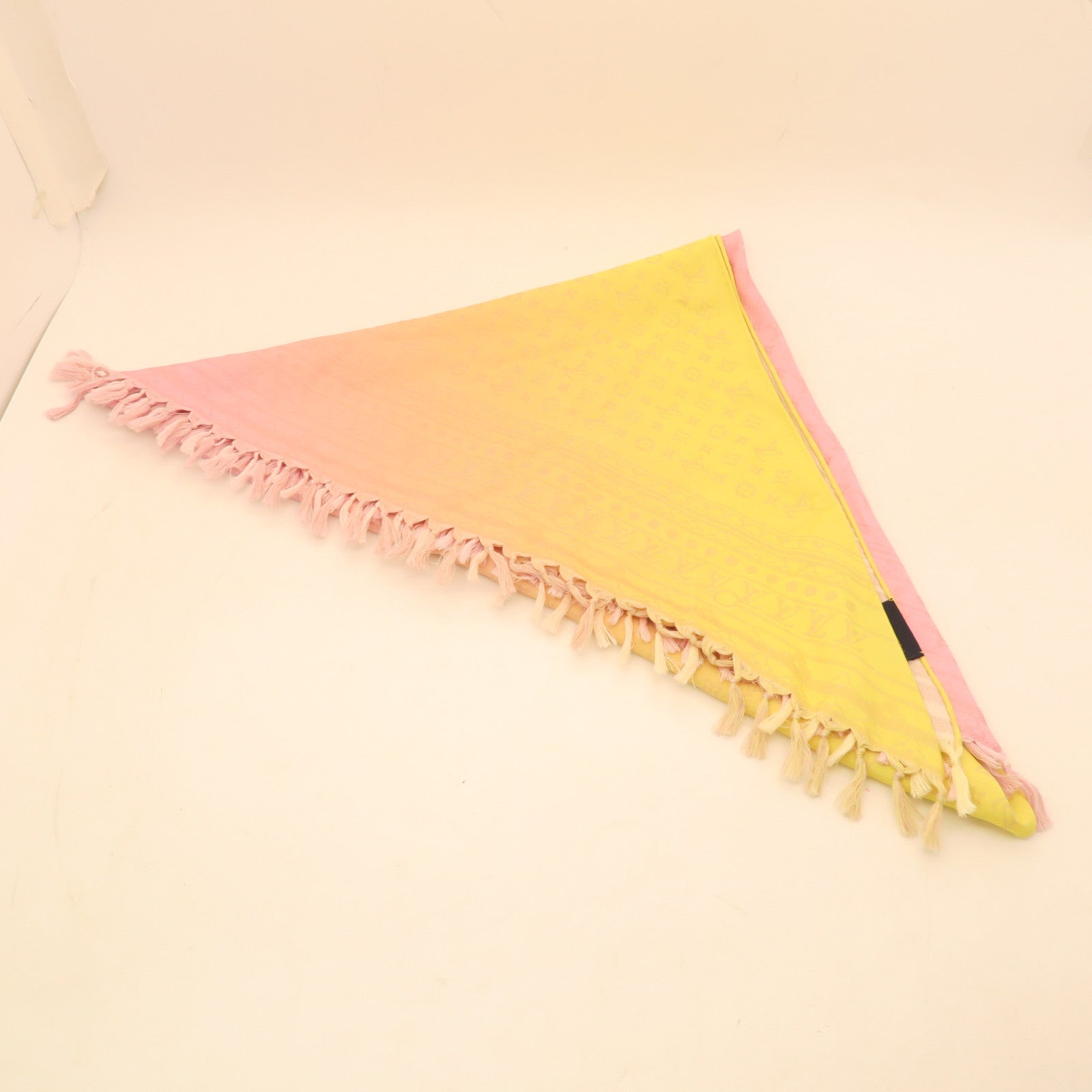 LOUIS VUITTON Silk/Linen Scarf Pink/Yellow