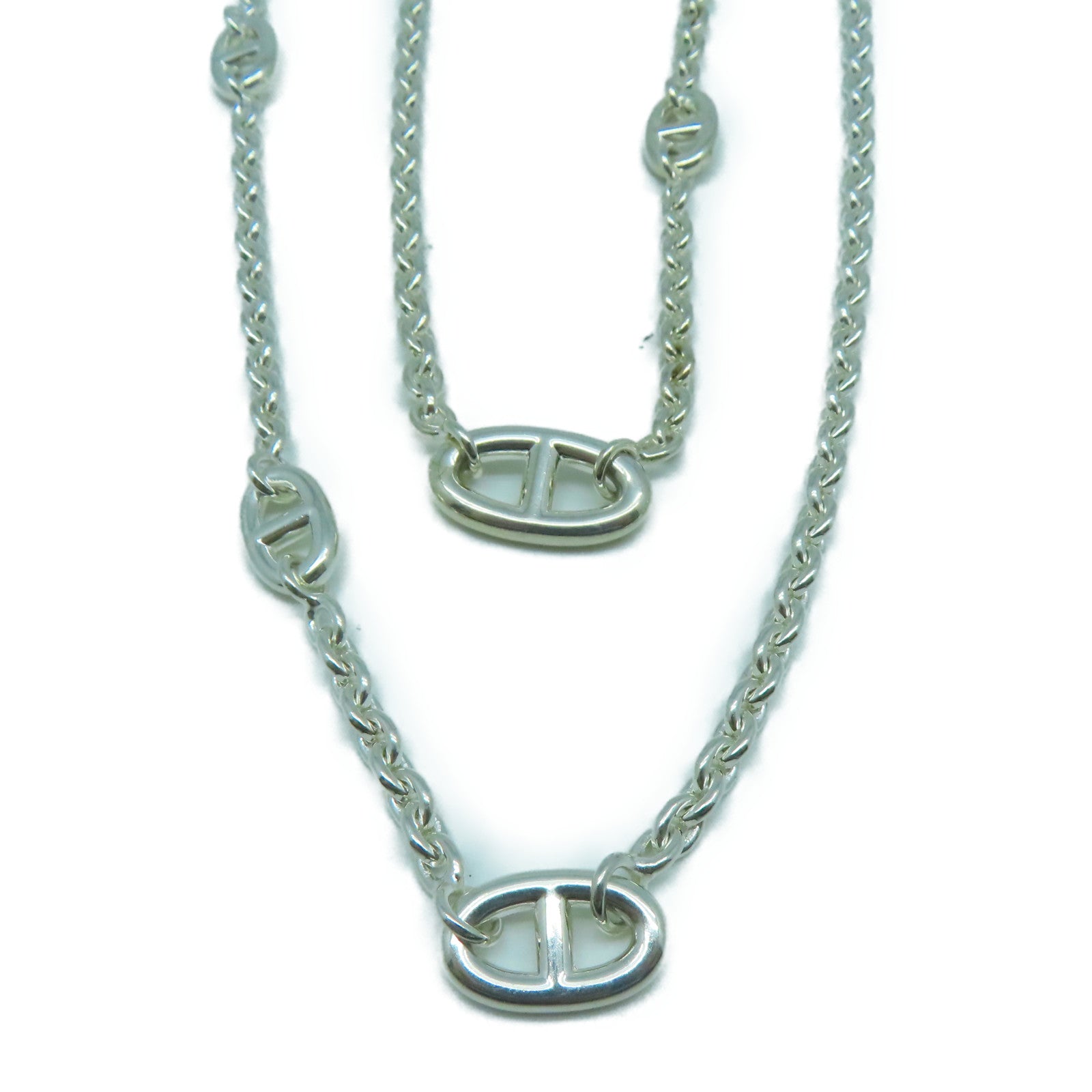 HERMES 925純銀Chaine D'Ancre Necklace項鍊銀色