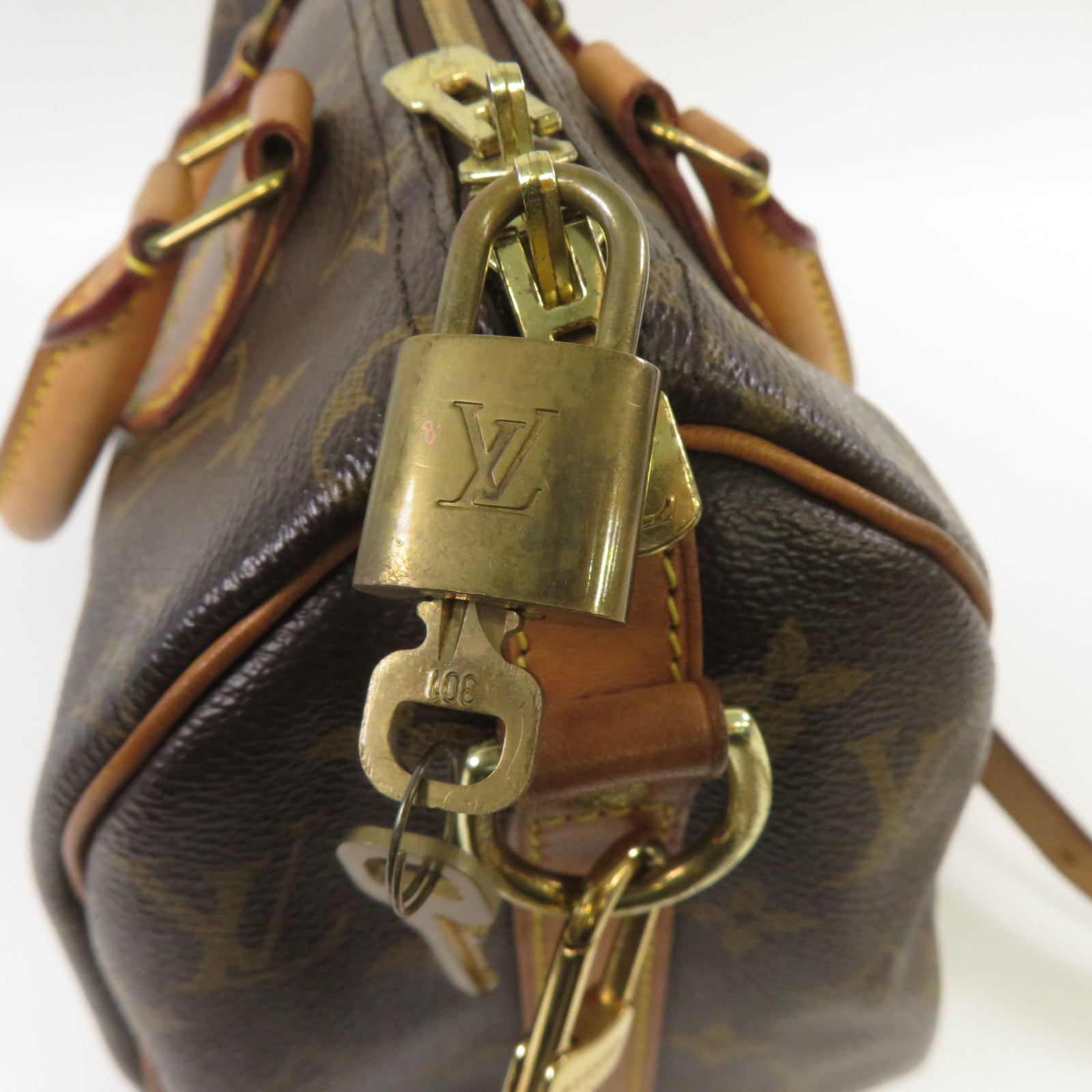 LOUIS VUITTON Monogram Speedy Bandouliere 25金扣手挽肩背兩用袋啡色