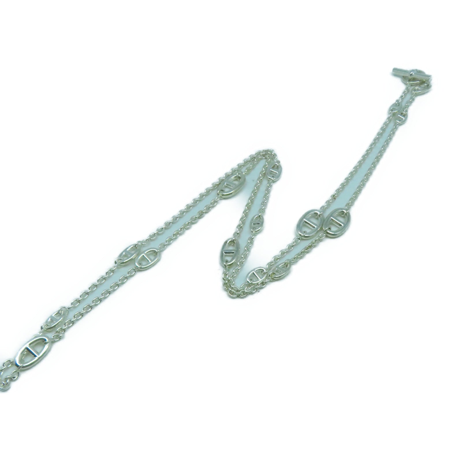 HERMES 925純銀Chaine D'Ancre Necklace項鍊銀色