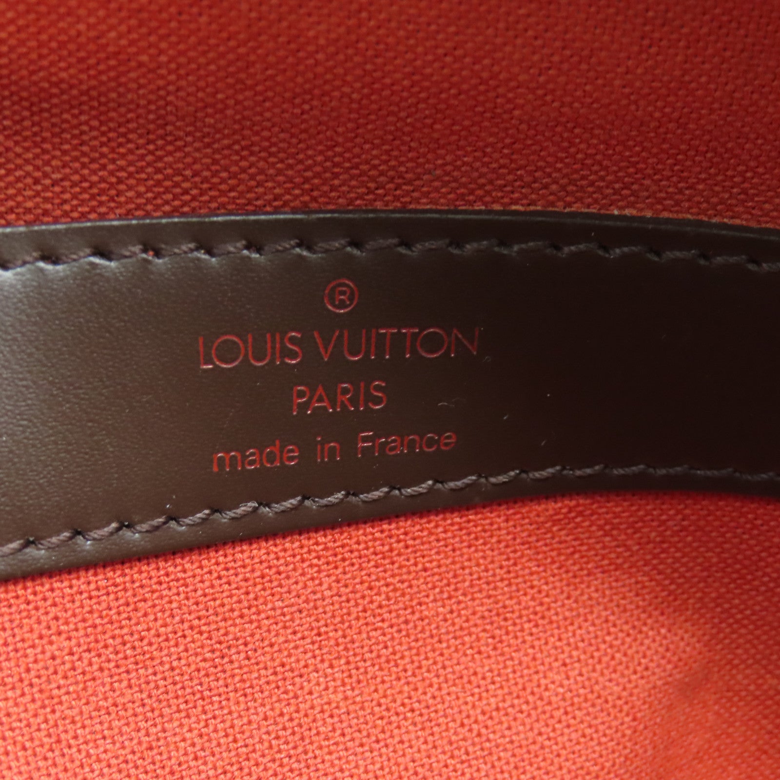 LOUIS VUITTON Damier Naviglio Gold Buckle Shoulder Bag Brown
