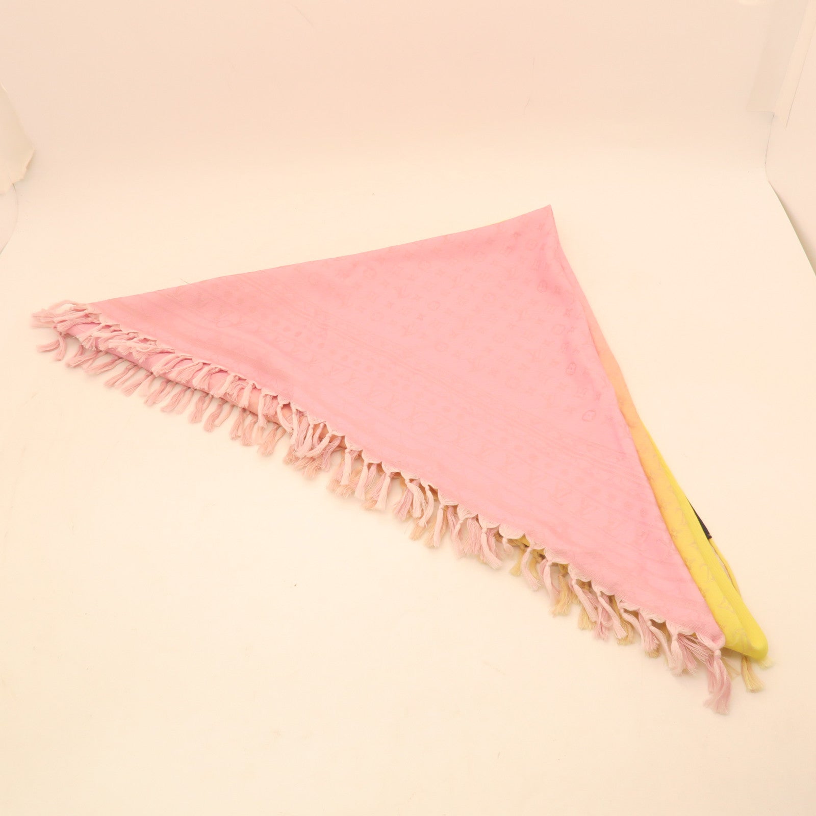 LOUIS VUITTON Silk/Linen Scarf Pink/Yellow