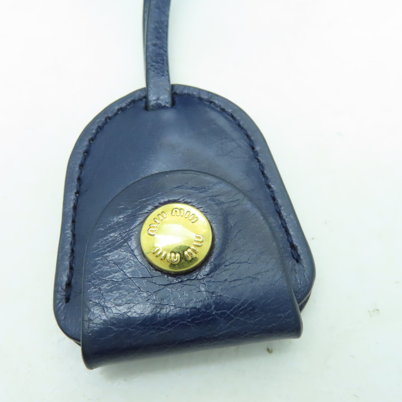 Miu Miu 牛皮皮革2 Way Shoulder金扣手挽肩背兩用袋藍色