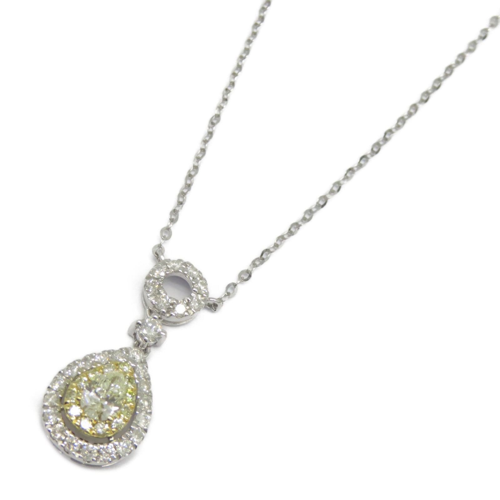 JEWELRY 18K黃金/白金Diamond Necklace 0.22ct/0.43ct鑽石項鍊