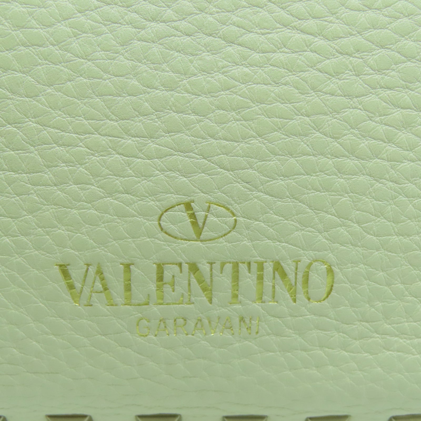 Valentino Cowhide Leather 2 Way Shoulder Gold Buckle Handle Shoulder Bag White