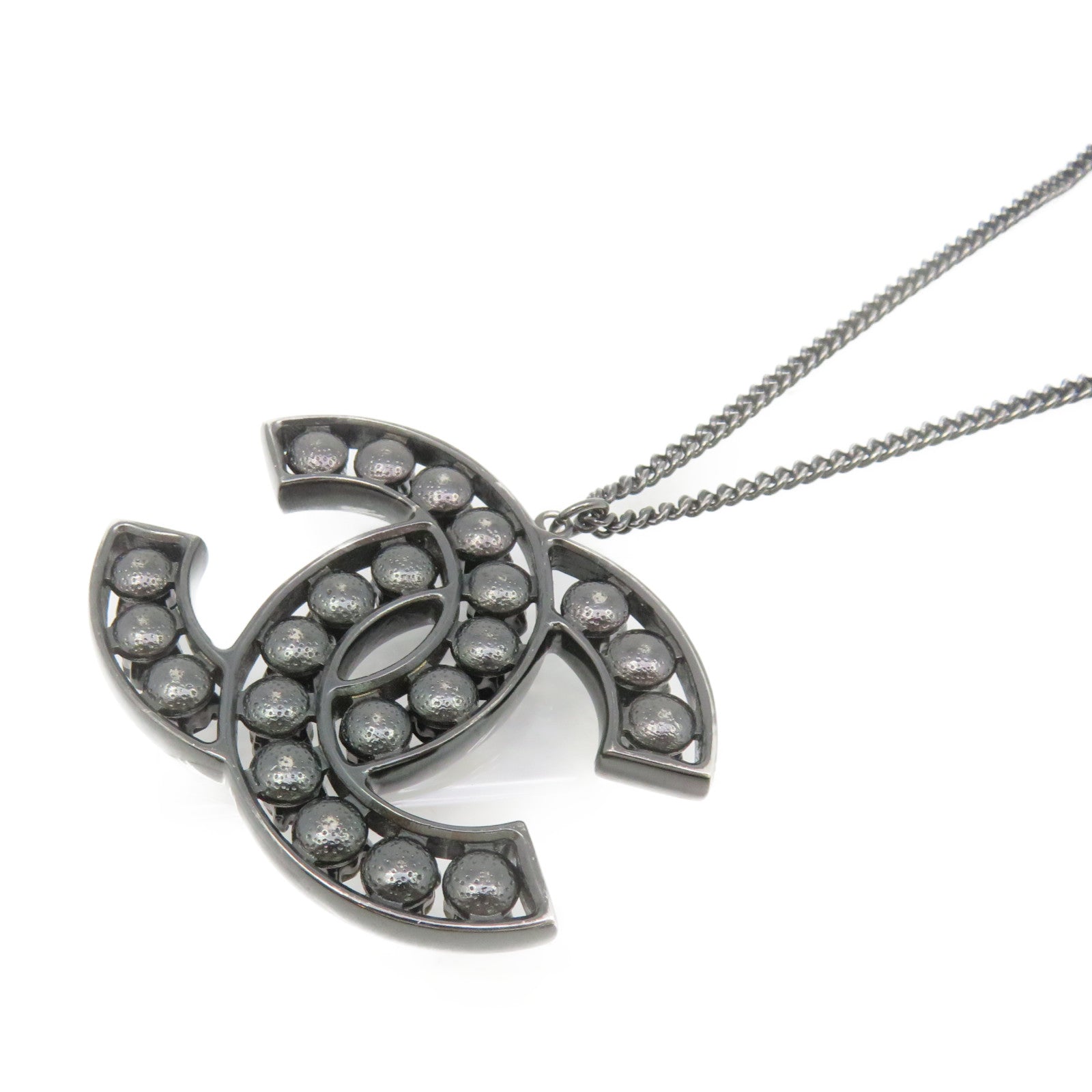 CHANEL 金属CC Necklace项链黑色